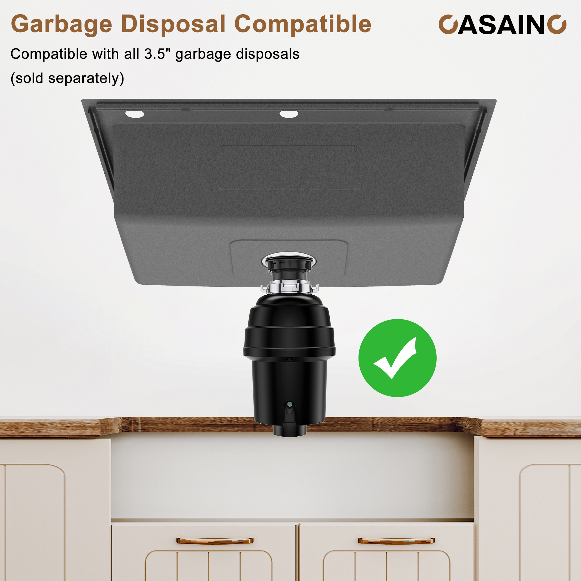 CASAINC 33 inch SUS304 Stainless Steel Topmount Workstation Kitchen Sink 18 gauge