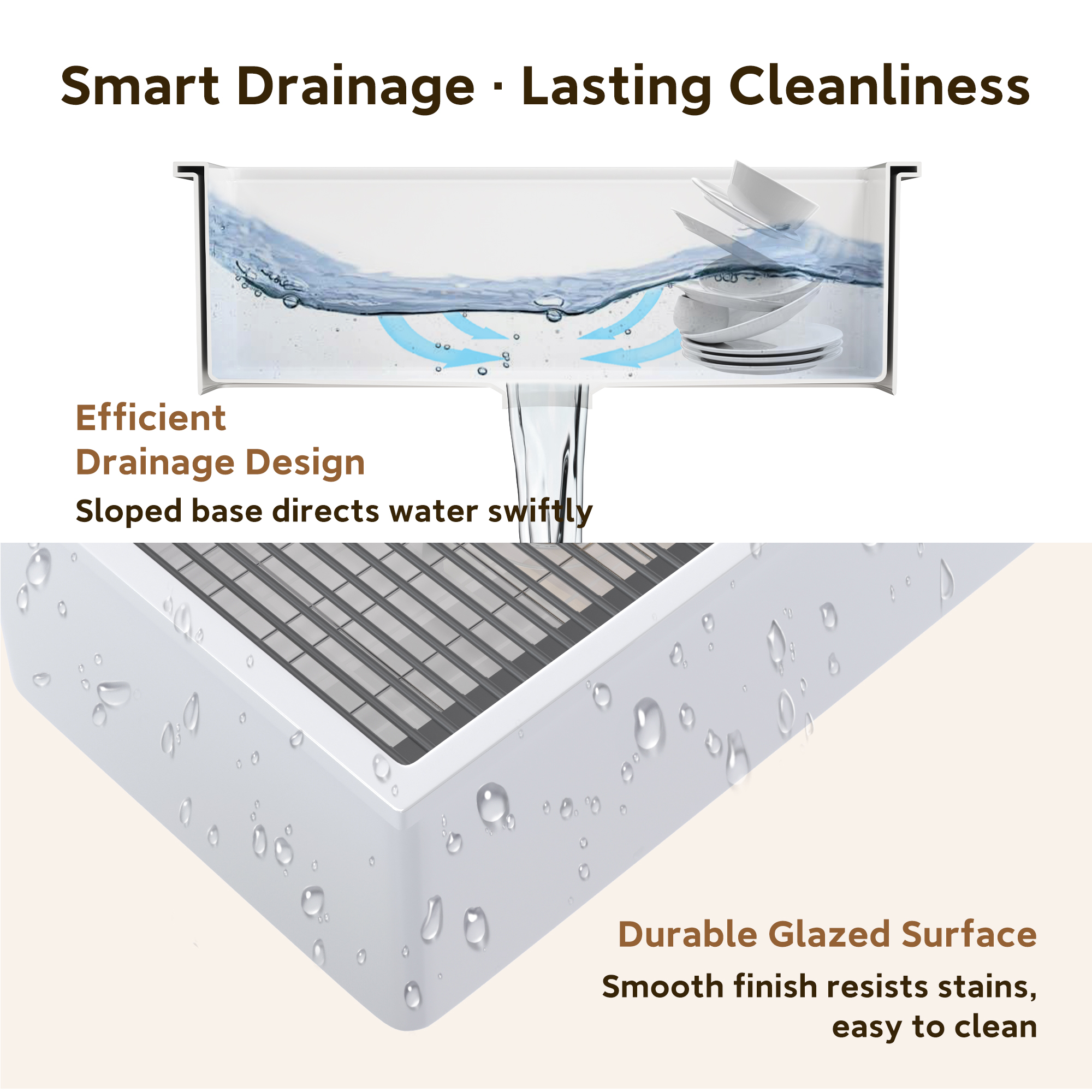 33-Inch Fireclay Top-Mount Farmhouse Sink with Workstation Accessories