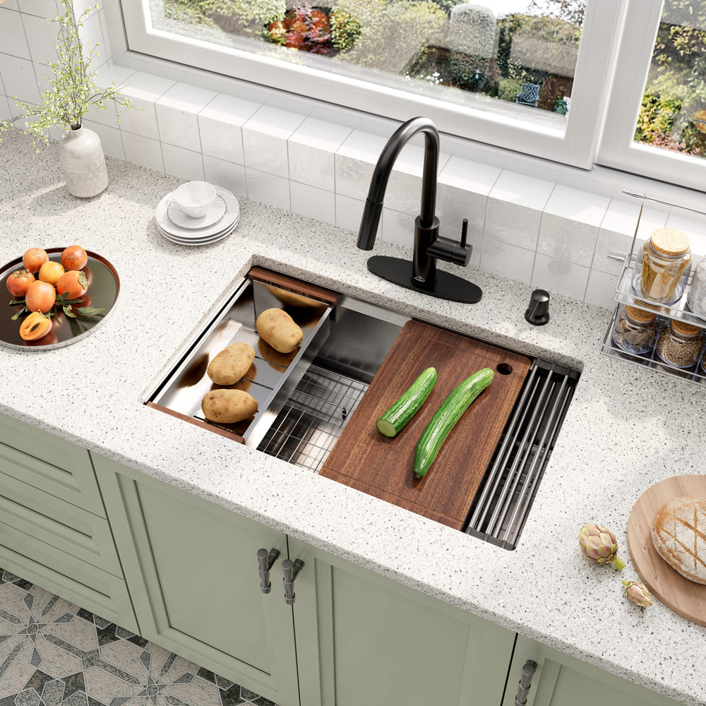 Stainless Steel Workstation Sink & Faucet Set