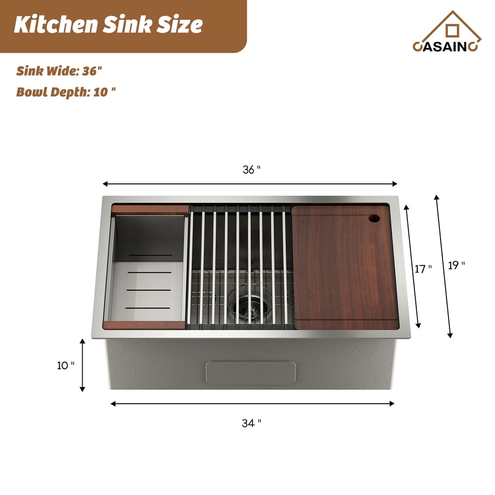 copy Stainless Steel Workstation Sink & Faucet Set black