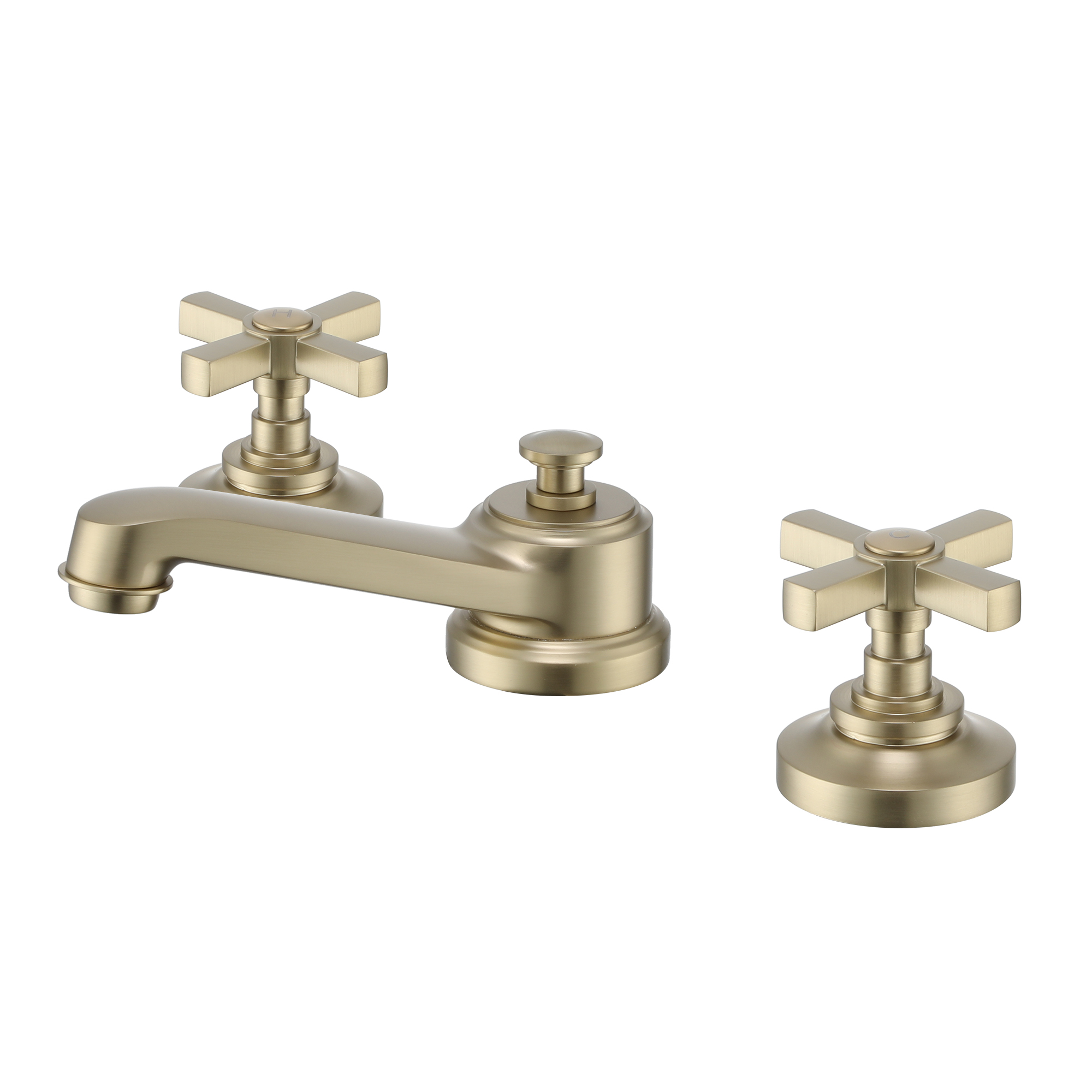 8" 3-Hole Brushed Gold Widespread Bathroom Sink Faucet with 2 Handles