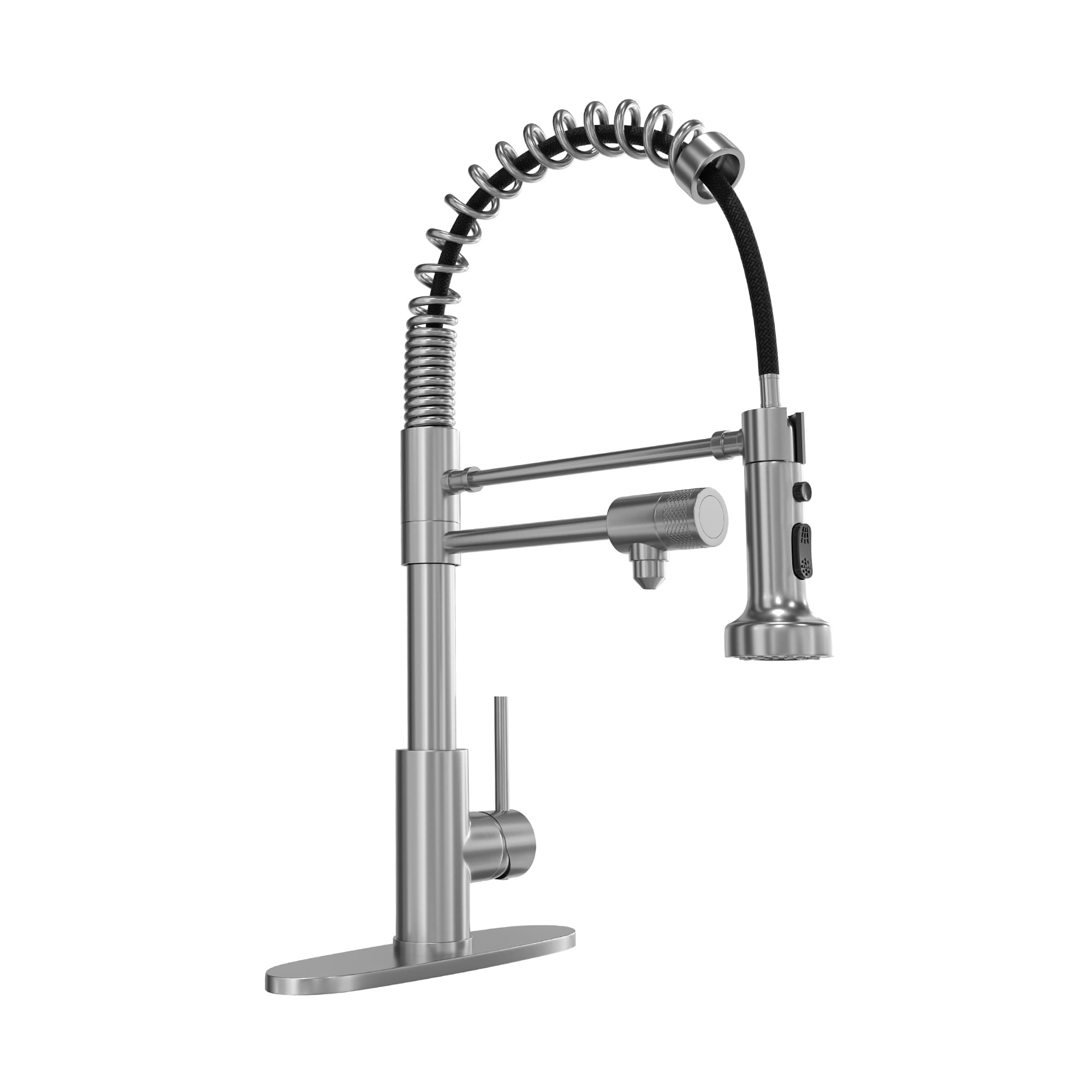 Pull-Down Kitchen Faucet with Purified Water Port - 3 Function Spray & Deck Plate