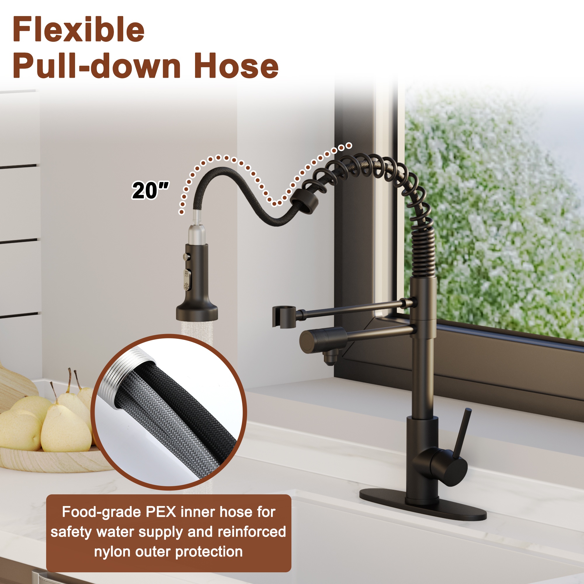 Kitchen Faucet with Pull Down, 1.8 gpm Single Handle Kitchen Sink Faucet