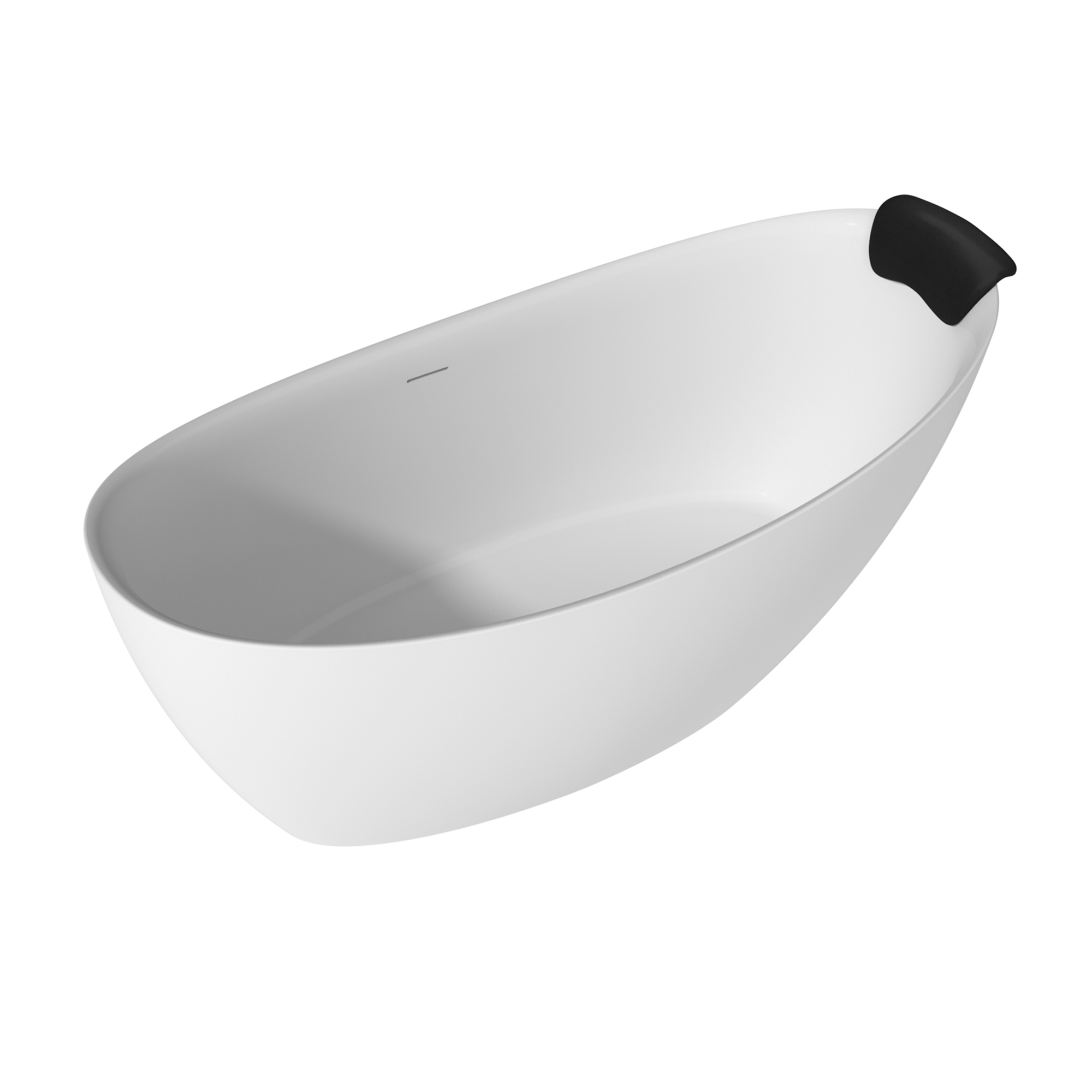 CASAINC 59/67" Matte White Stone Resin Bathtubs, Adult Freestanding Soaking Tub with Cushions, Manufactured with a Unique Solid Stone