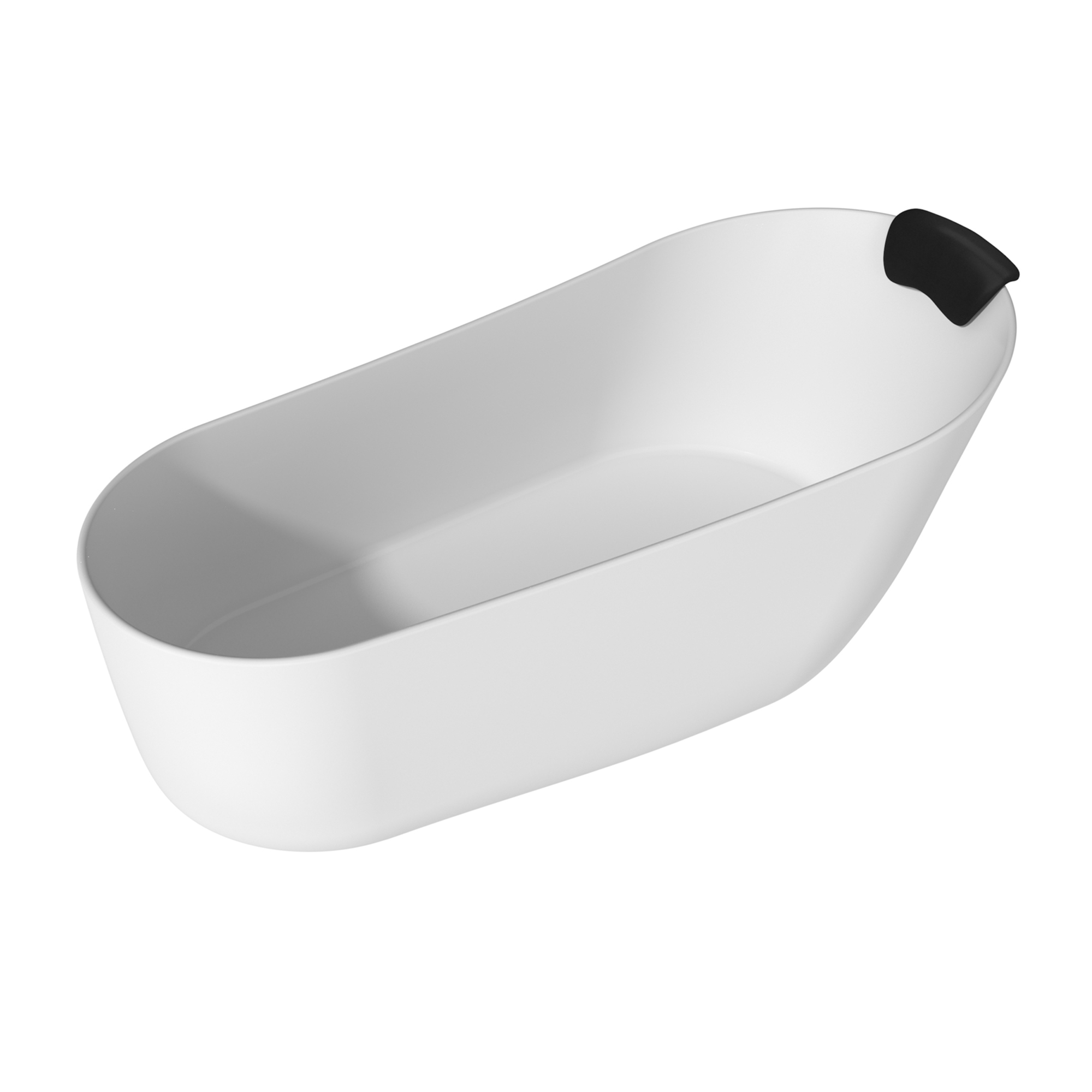 CASAINC 59/67" Matte White Stone Resin Adult Freestanding Soaking Tub with Cushions