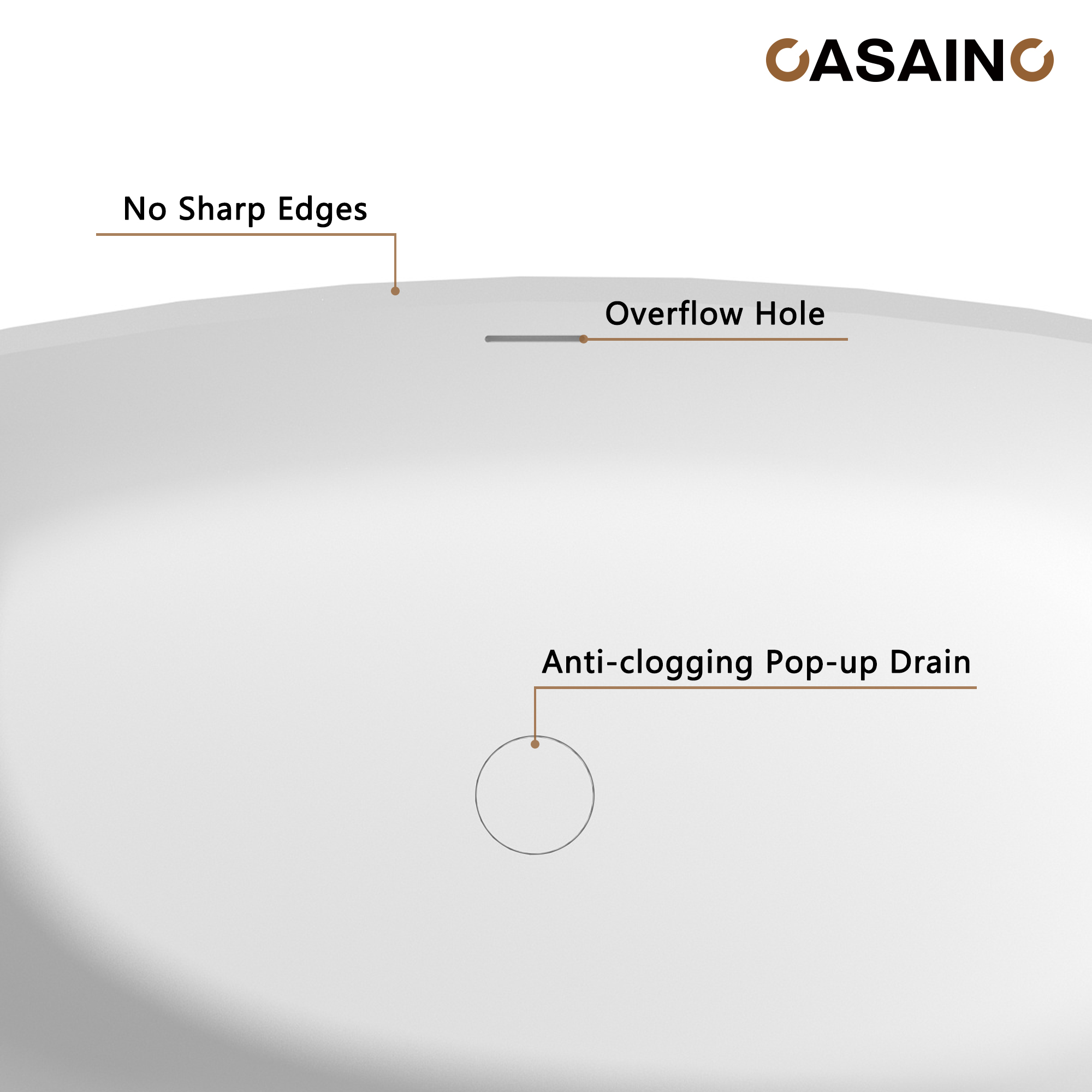 59"/63"/67" Freestanding Oval Solid Surface Stone Bathtub with Center Drain and cUPc Certification, Matte White (With/without Tub Faucet)