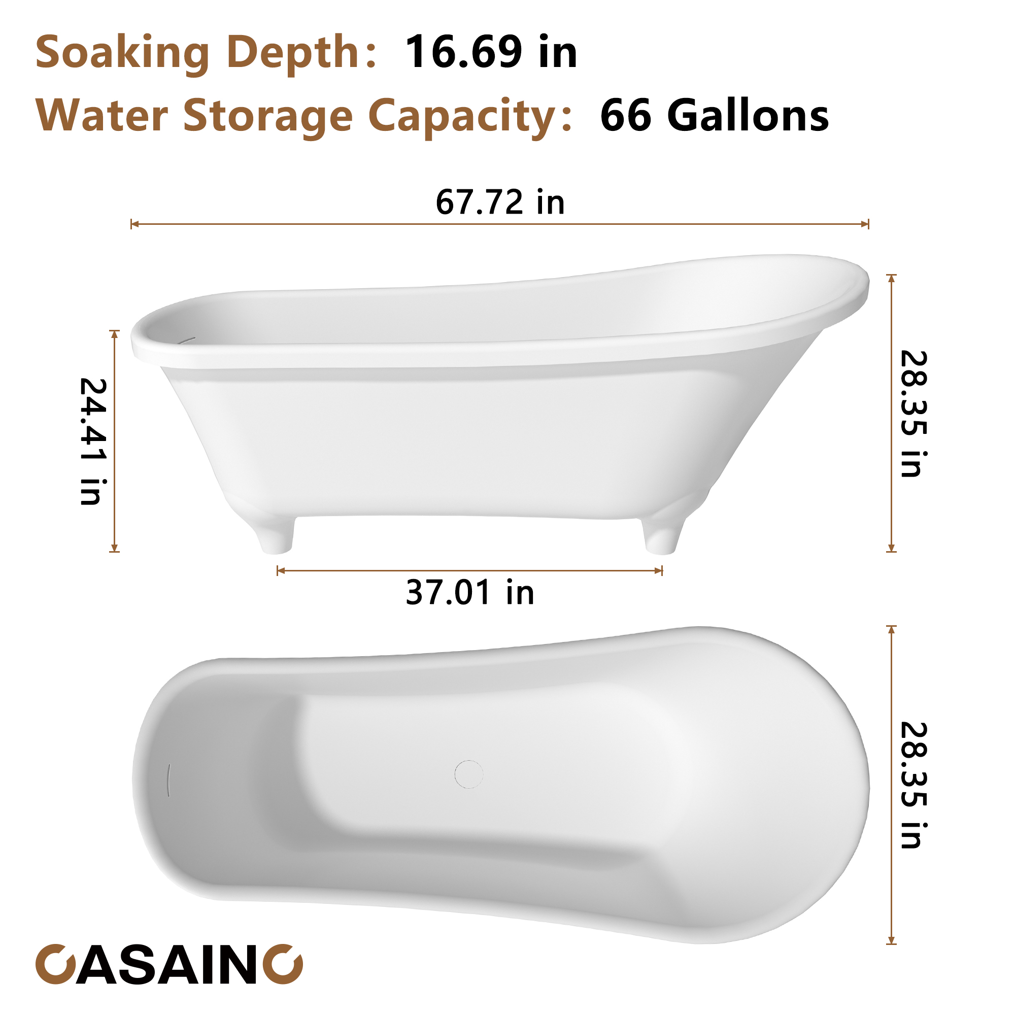 69" Matte White Freestanding Soaking Tub with Elevated Pedestal – Adult-sized,Solid Surface Stone Craftsmanship for a Classical Aesthetic(With/without Bathtub Faucet)