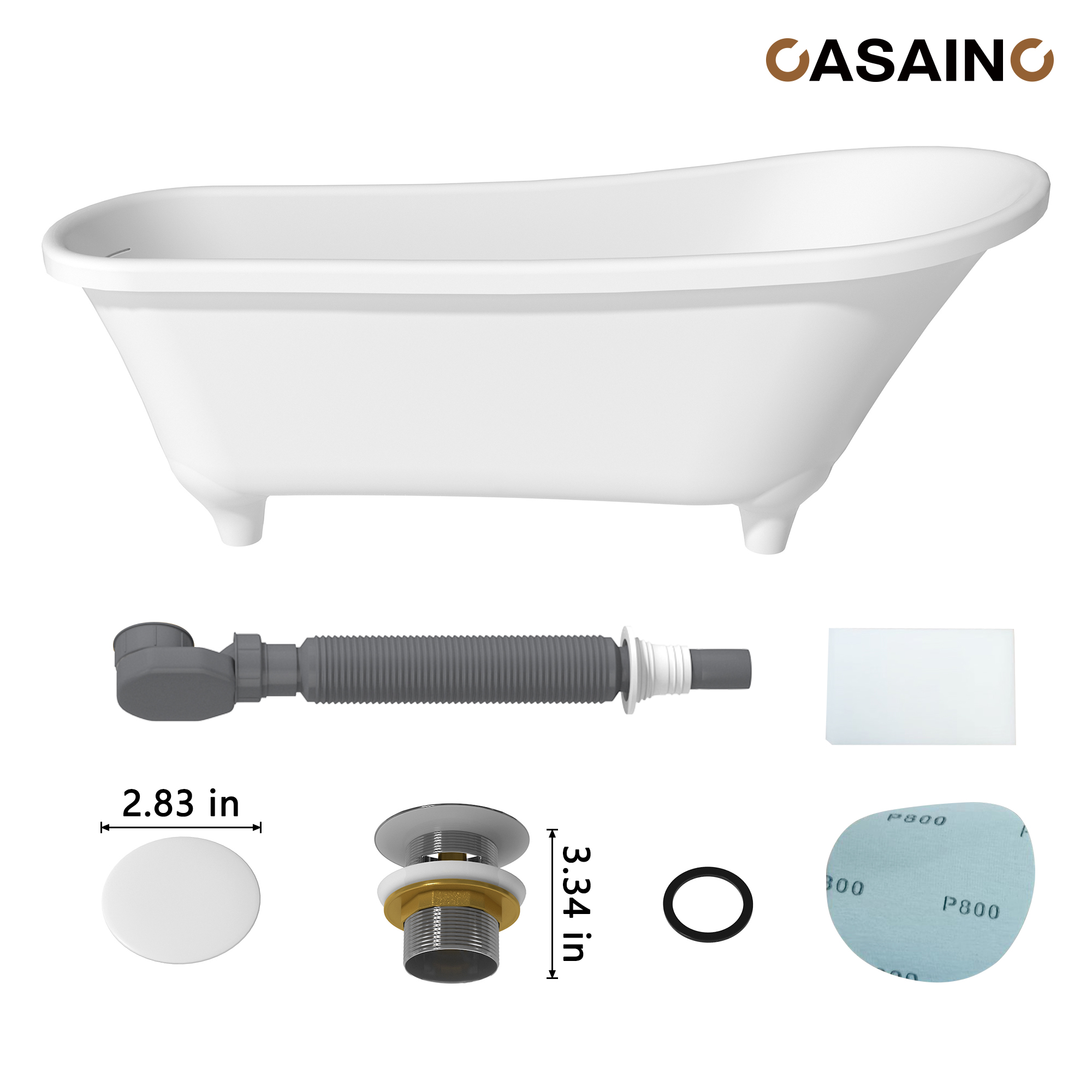 69" Matte White Freestanding Soaking Tub with Elevated Pedestal – Adult-sized,Solid Surface Stone Craftsmanship for a Classical Aesthetic(With/without Bathtub Faucet)