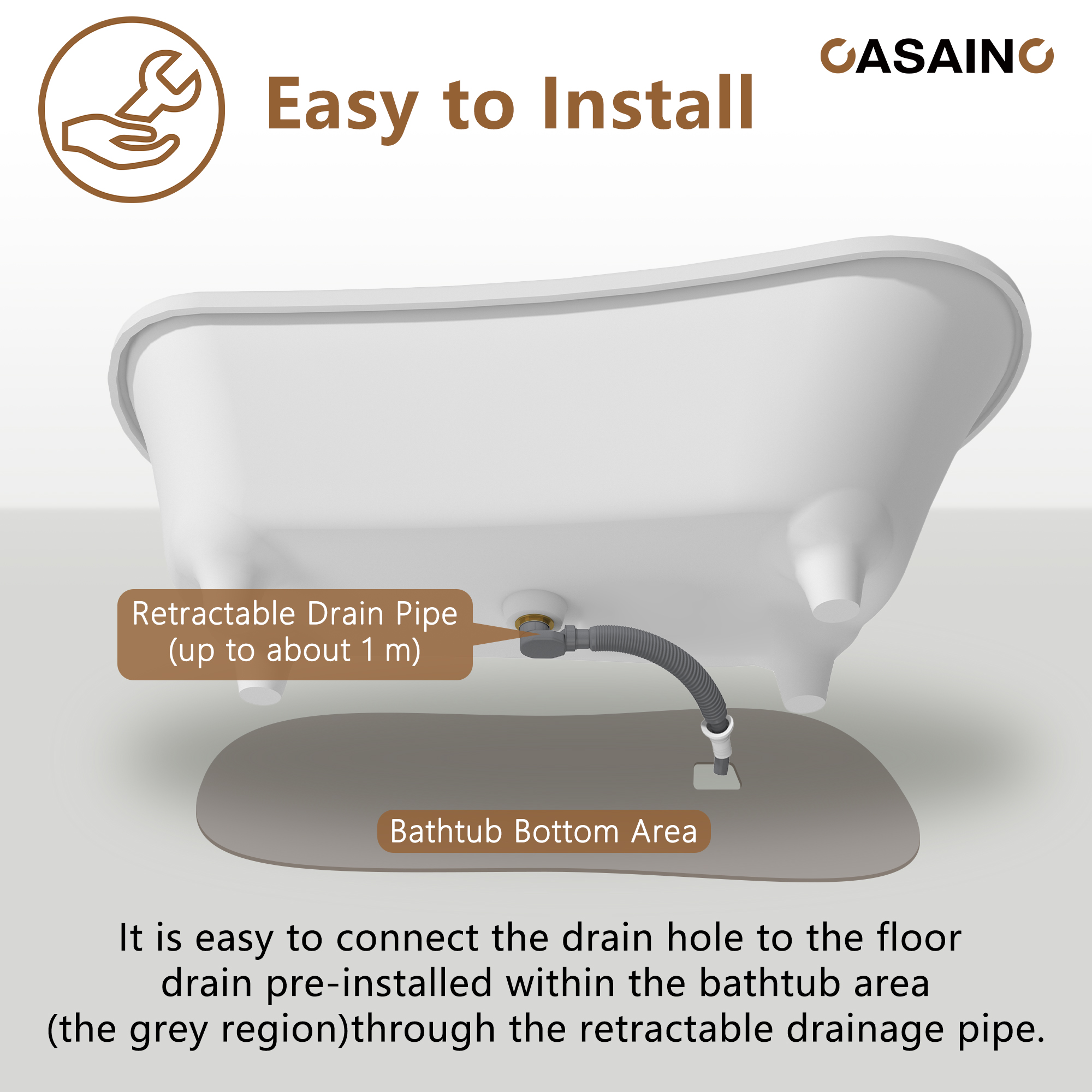 69" Matte White Freestanding Soaking Tub with Elevated Pedestal – Adult-sized,Solid Surface Stone Craftsmanship for a Classical Aesthetic(With/without Bathtub Faucet)