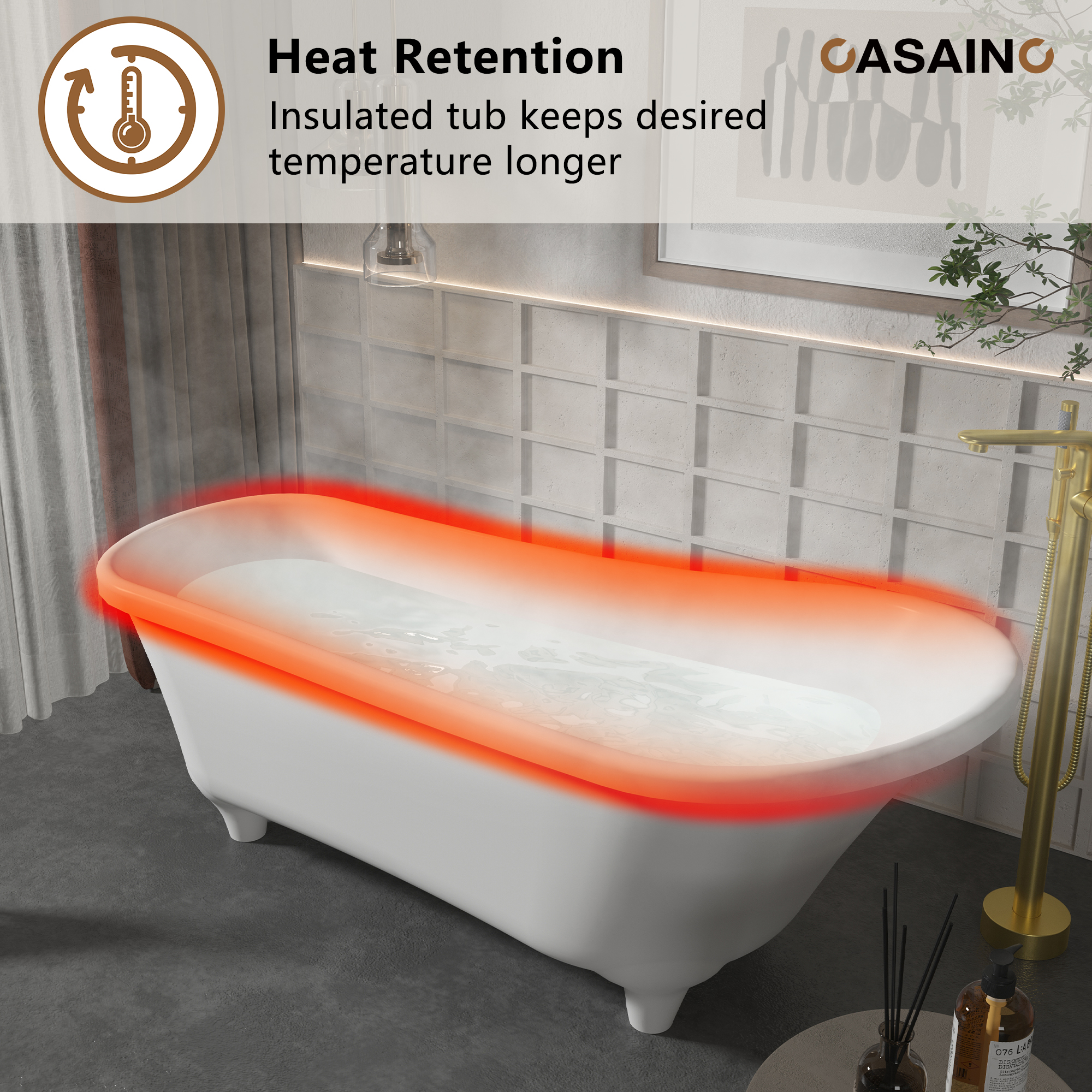 69" Matte White Freestanding Soaking Tub with Elevated Pedestal – Adult-sized,Solid Surface Stone Craftsmanship for a Classical Aesthetic(With/without Bathtub Faucet)