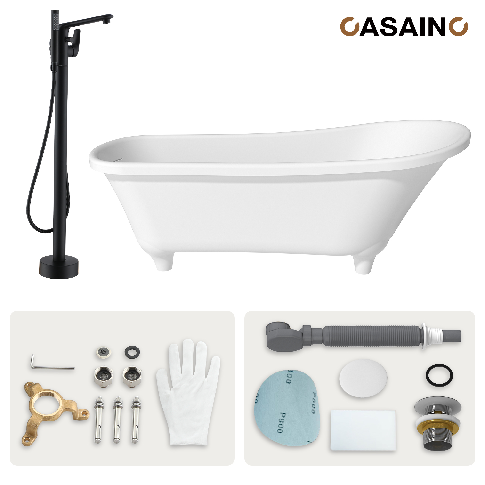 69" Matte White Freestanding Soaking Tub with Elevated Pedestal – Adult-sized,Solid Surface Stone Craftsmanship for a Classical Aesthetic(With/without Bathtub Faucet)