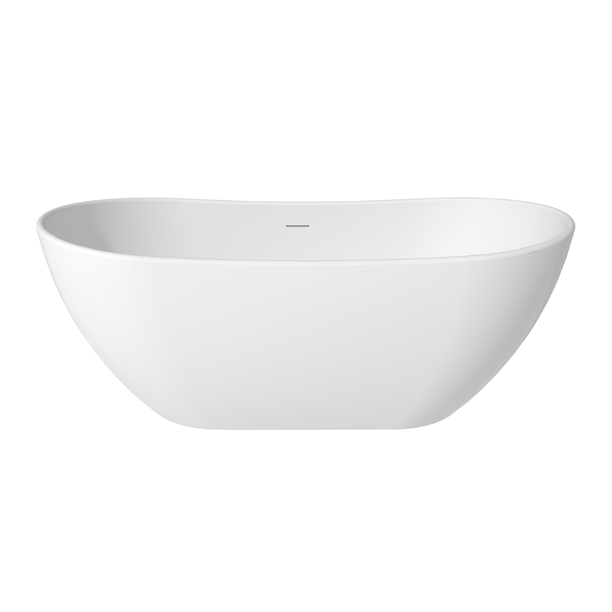 56"/65"/71" Solid Surface Stone Freestanding Tub - Soak in Style with Matte White Finish, Center Drain, and cUPc Certification(With/without Bathtub Faucet)