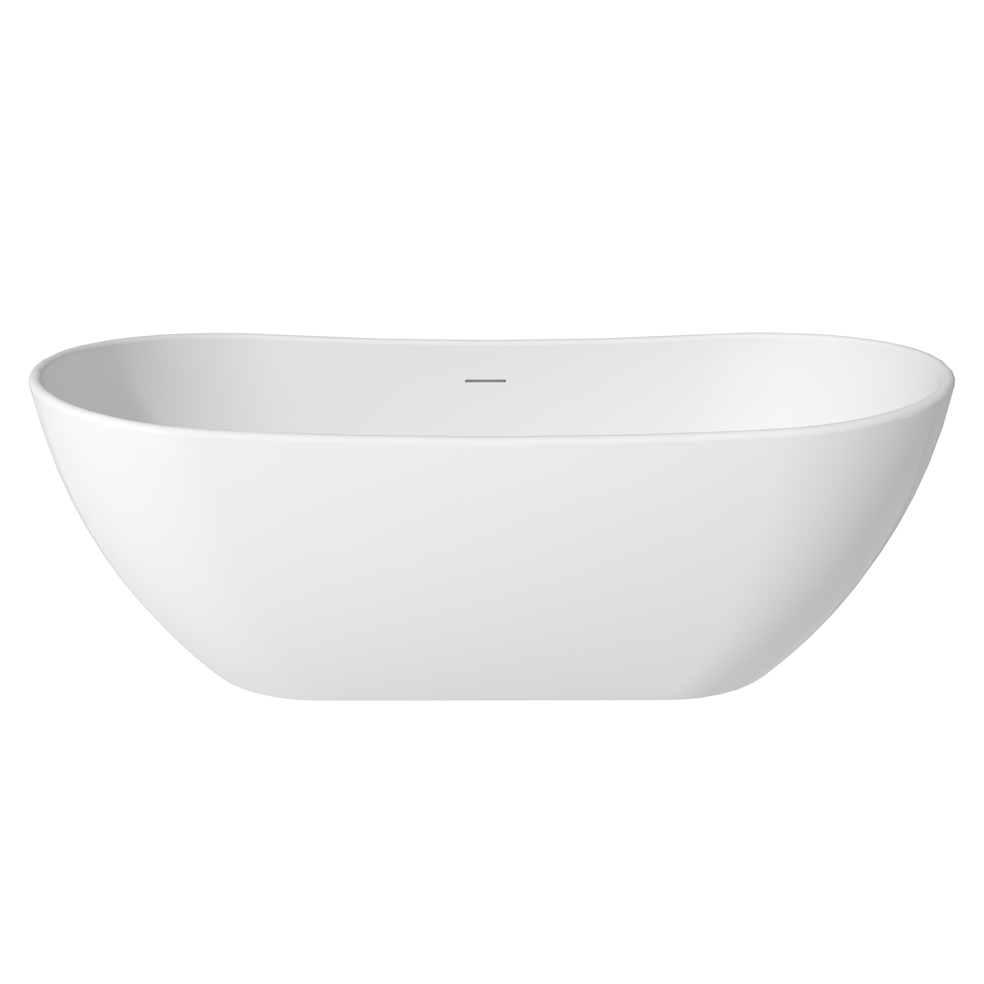 56"/65"/71" Solid Surface Stone Freestanding Tub - Soak in Style with Matte White Finish, Center Drain, and cUPc Certification(With/without Bathtub Faucet)