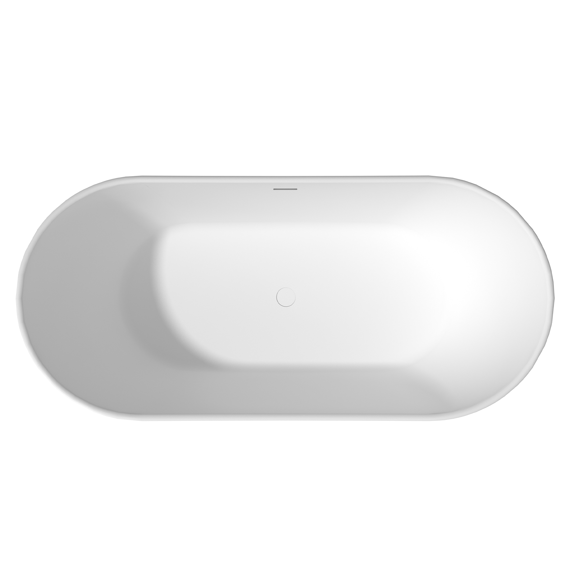 56"/65"/71" Solid Surface Stone Freestanding Tub - Soak in Style with Matte White Finish, Center Drain, and cUPc Certification(With/without Bathtub Faucet)