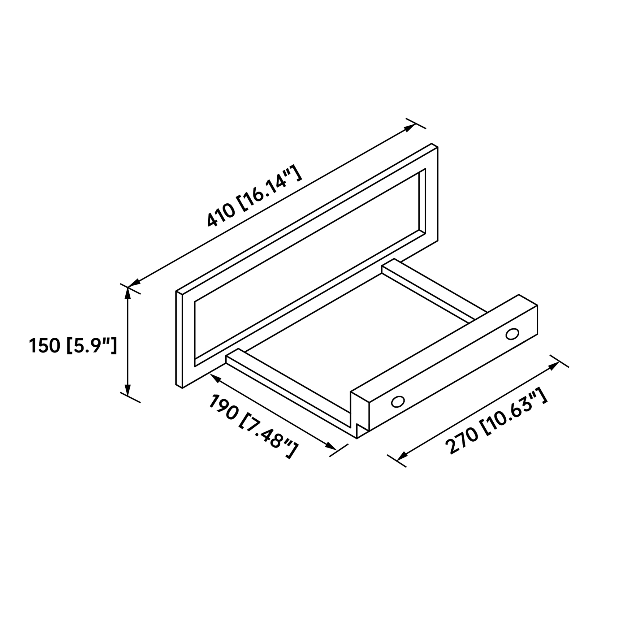 18-Inch Wall-Mounted Solid Surface Basin Sink with Black Bracket