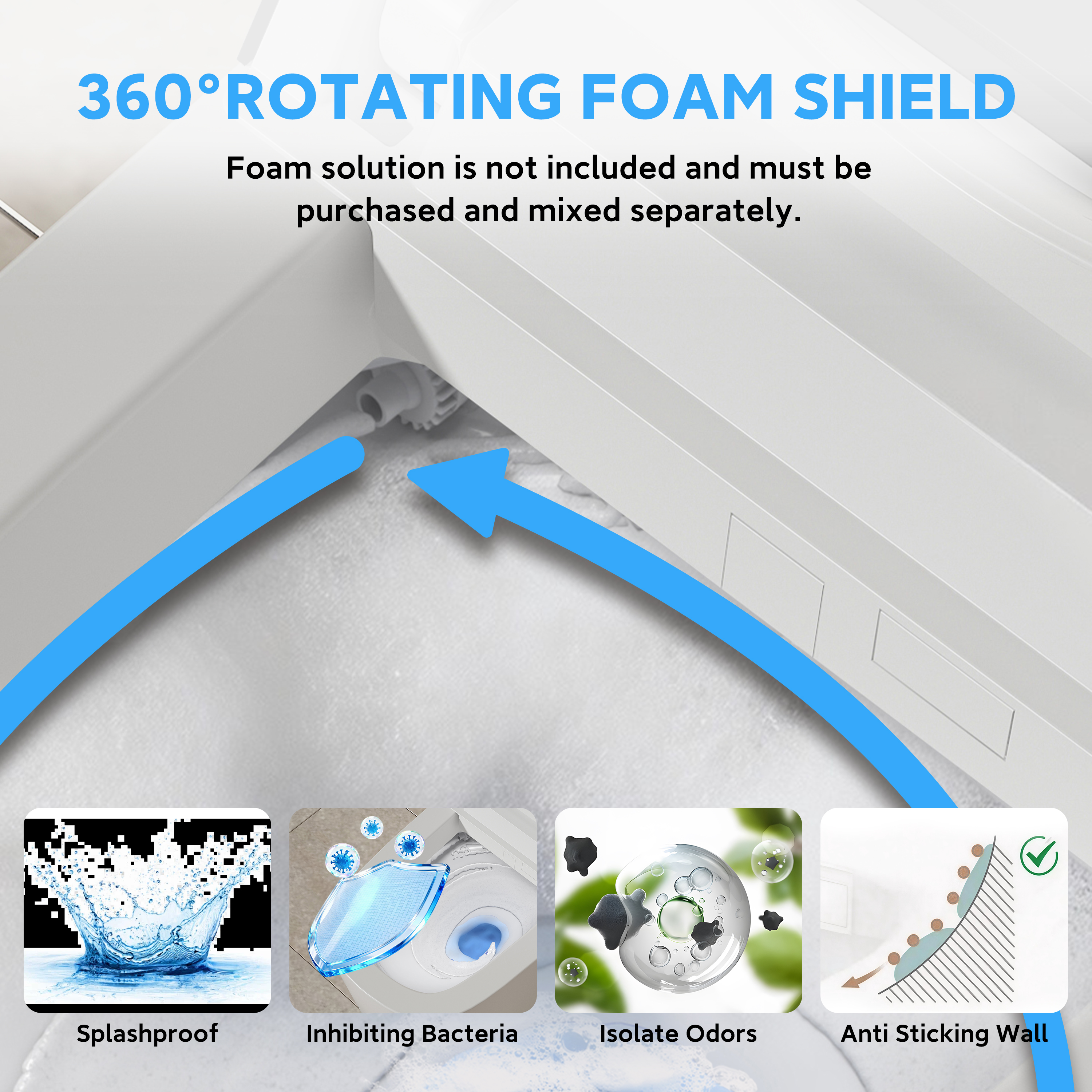 Luxe Smart  Bidet Toilet with Integrated Tank，Built-in Deodorizer Remote Control and LED Display, White