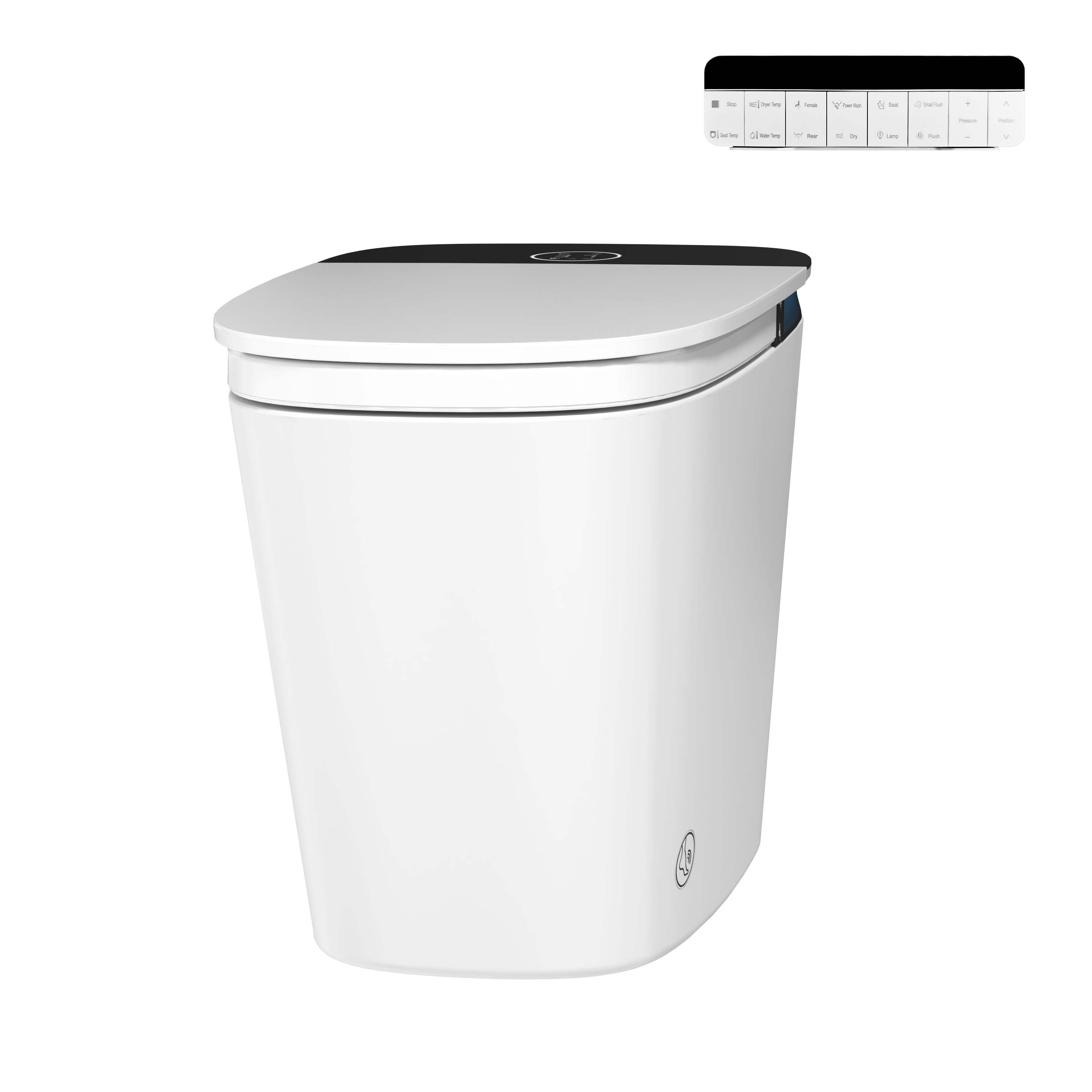 Luxe Smart  Bidet Toilet with Integrated Tank，Built-in Deodorizer Remote Control and LED Display, White