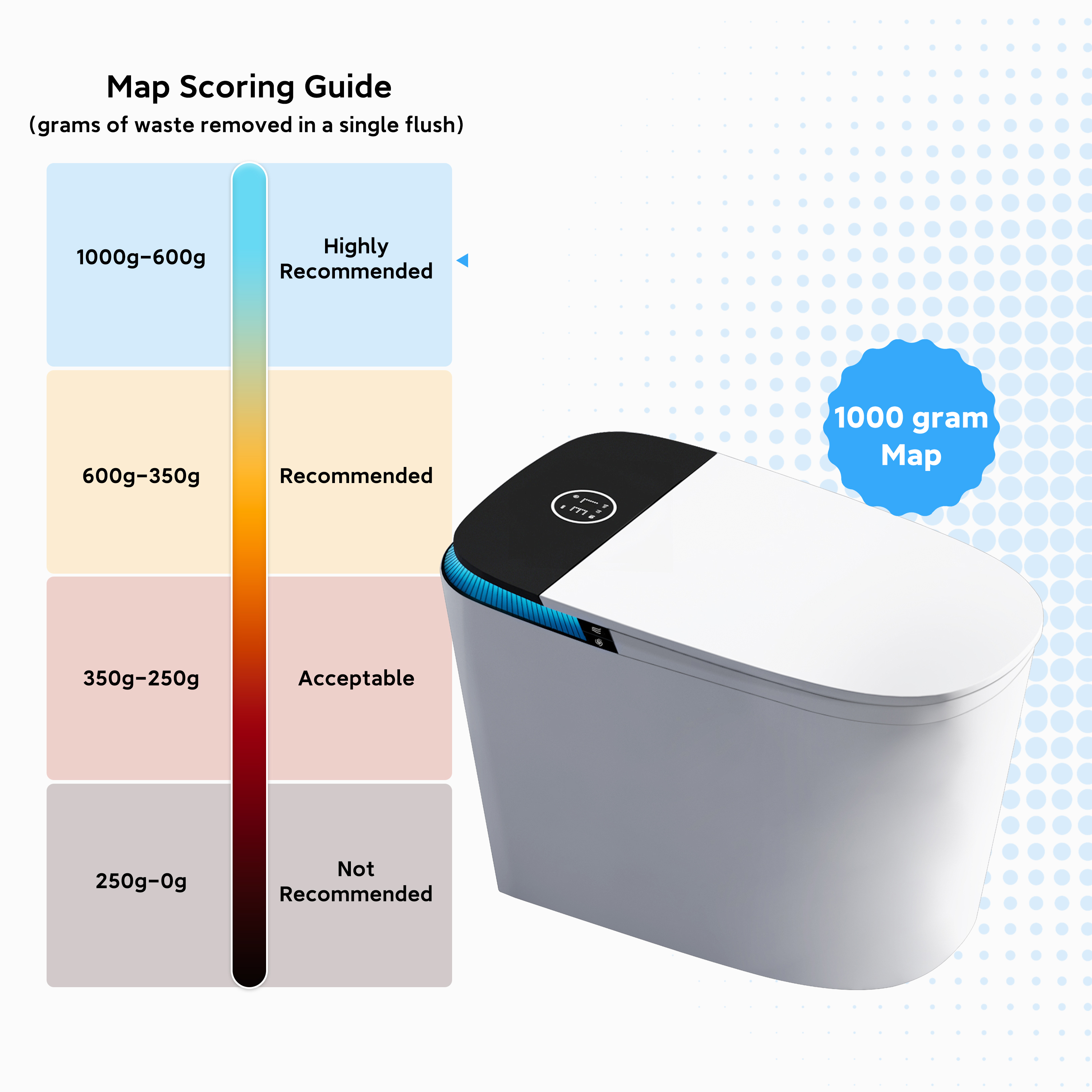 Luxe Smart  Bidet Toilet with Integrated Tank，Built-in Deodorizer Remote Control and LED Display, White