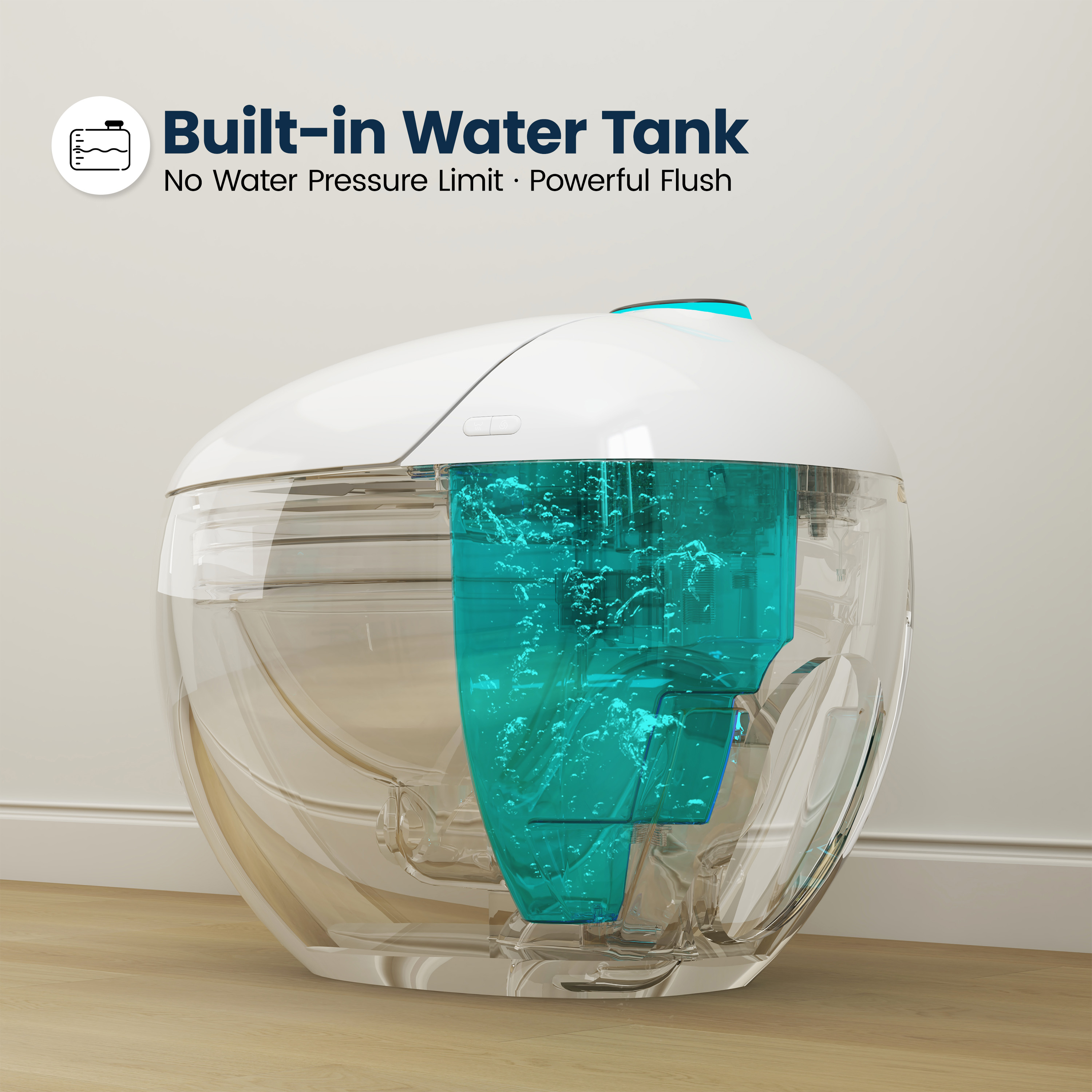 Luxe Smart Toilet with Tank，Auto Open & Close and Easy-Clean Surface, White/Black