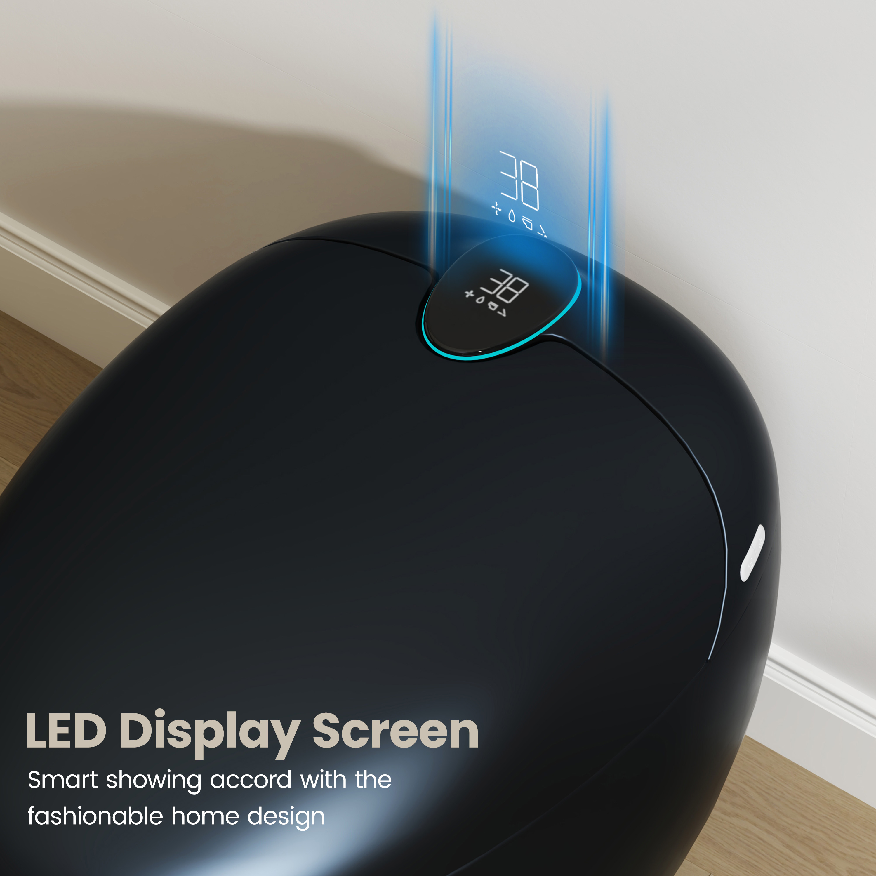 Luxe Smart Toilet with Tank，Auto Open & Close and Easy-Clean Surface, White/Black