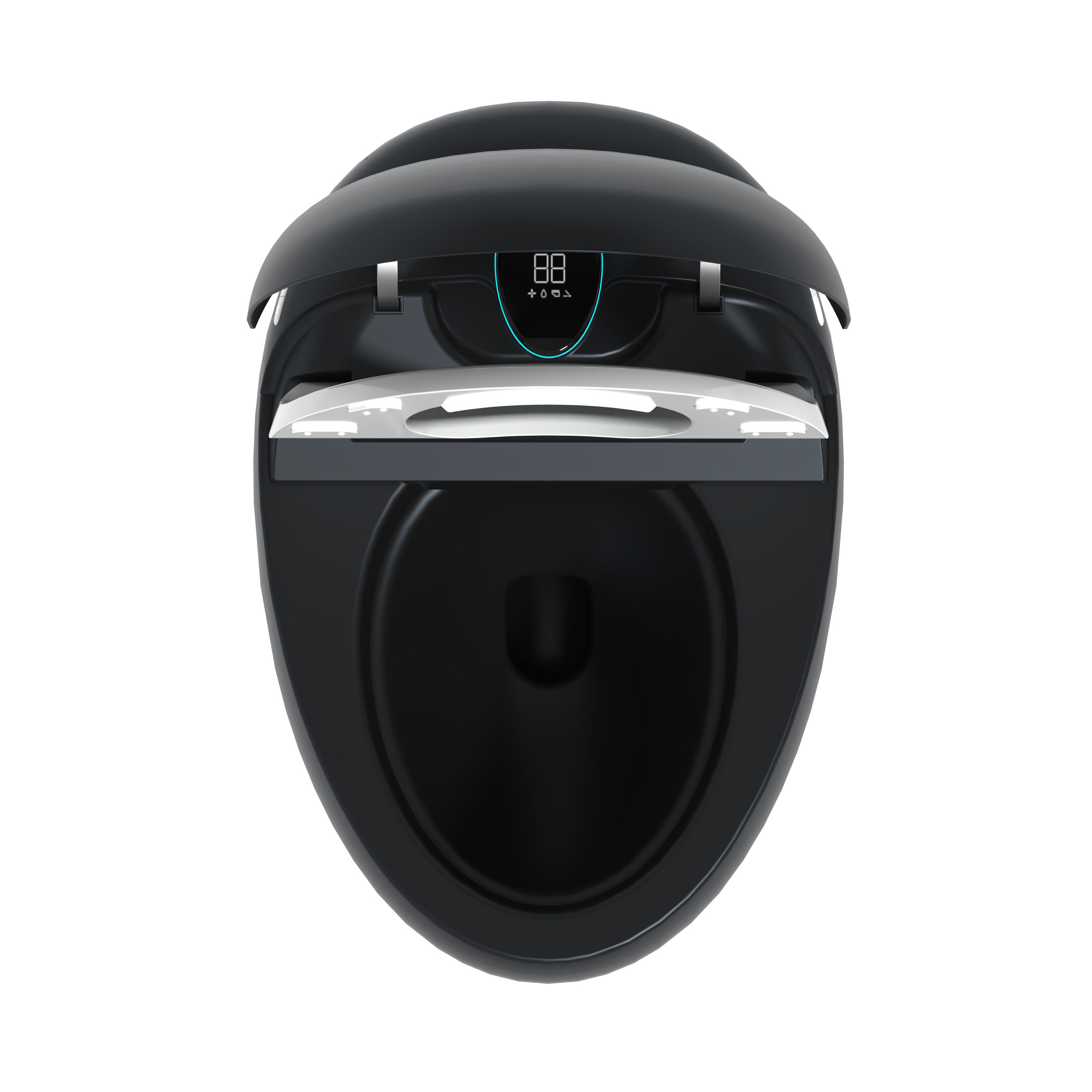 Luxe Smart Toilet with Tank，Auto Open & Close and Easy-Clean Surface, White/Black