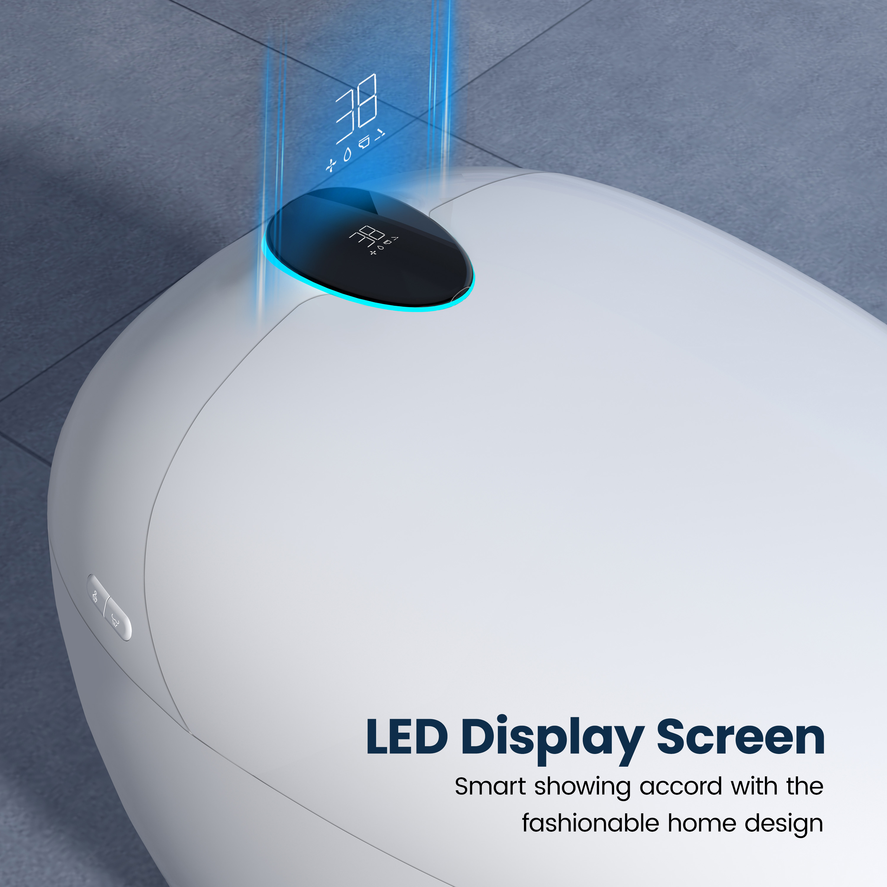 Luxe Smart Toilet with Tank，Auto Open & Close and Easy-Clean Surface, White/Black