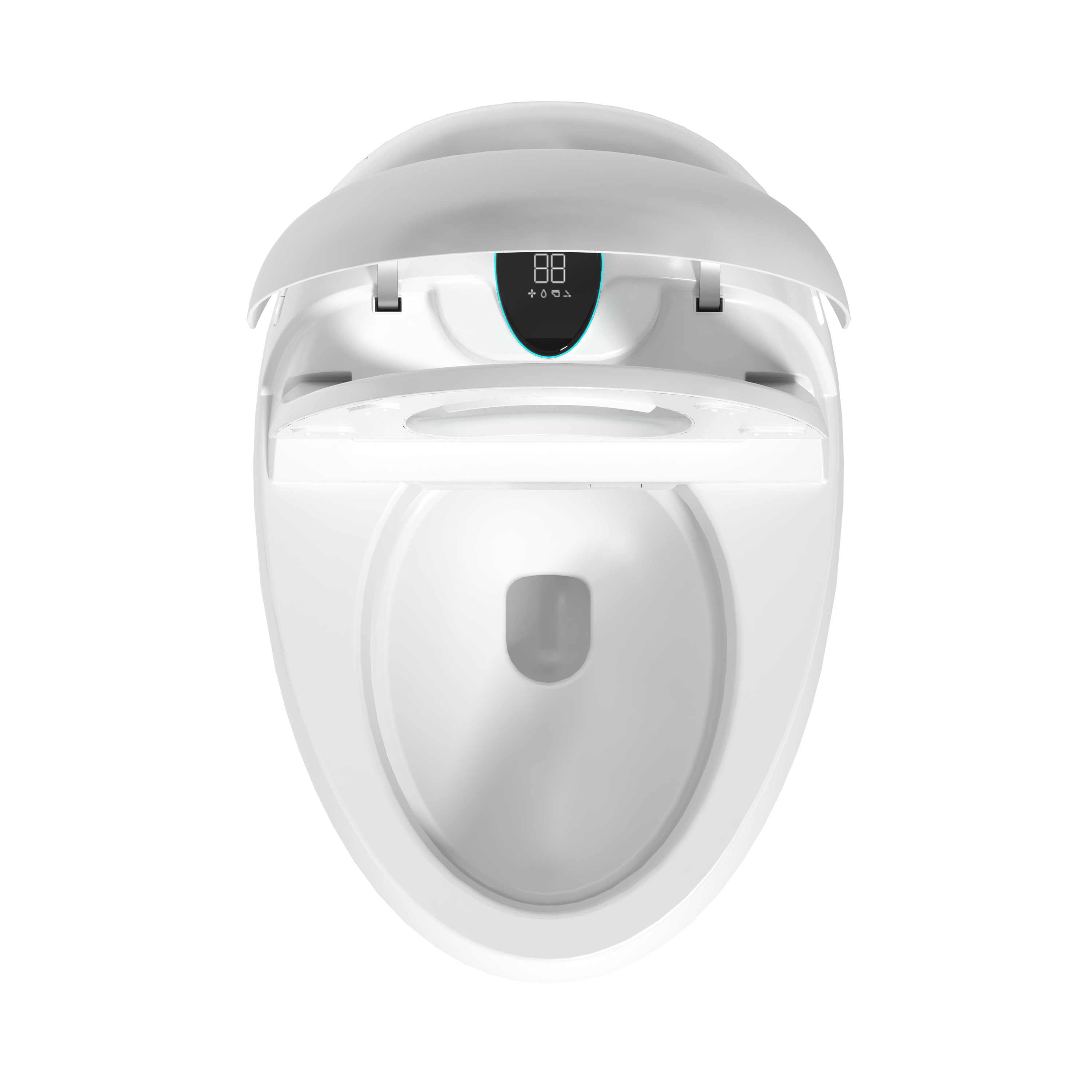Luxe Smart Toilet with Tank，Auto Open & Close and Easy-Clean Surface, White/Black
