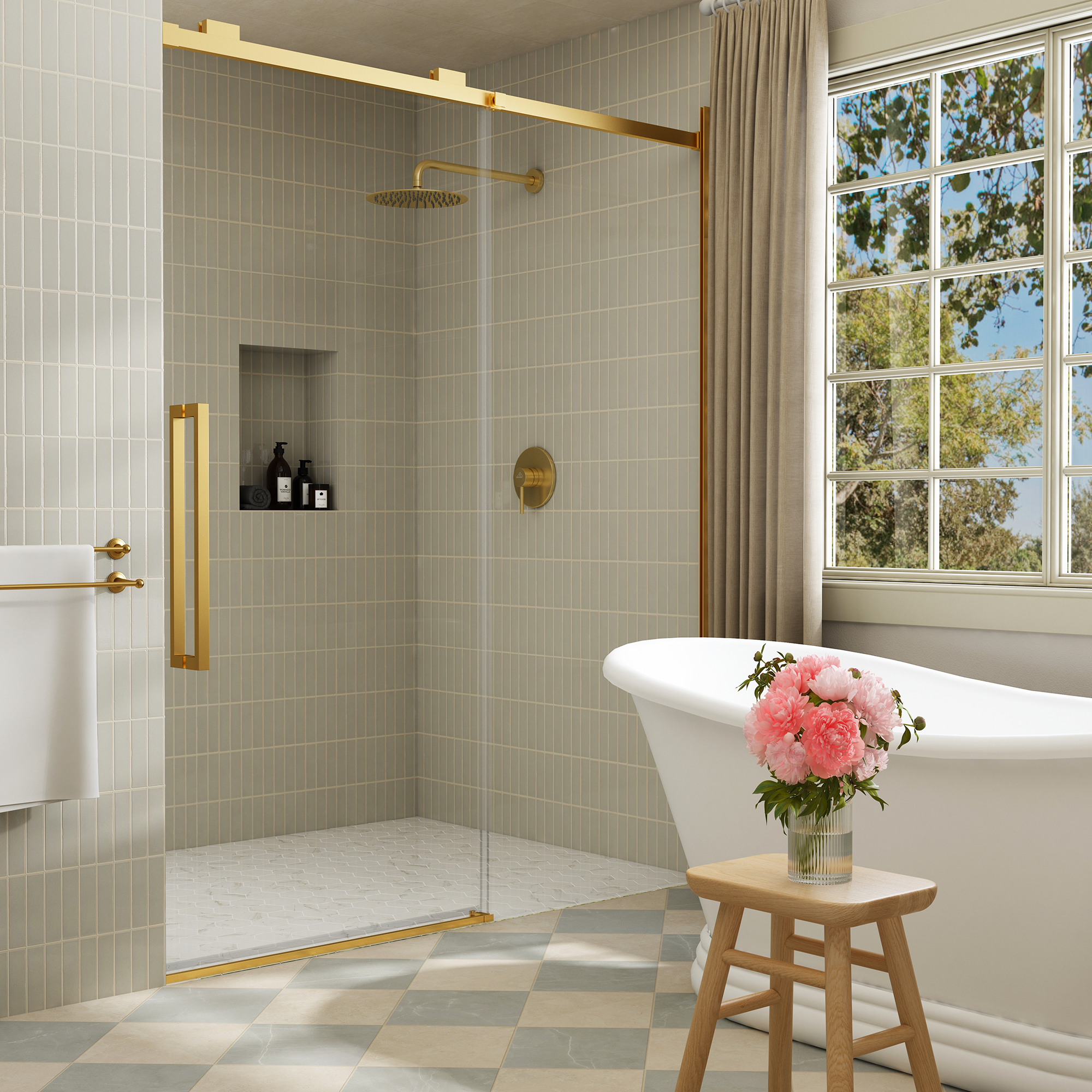 10" Wall Mount Round Single Function Shower Faucet Rain Shower System