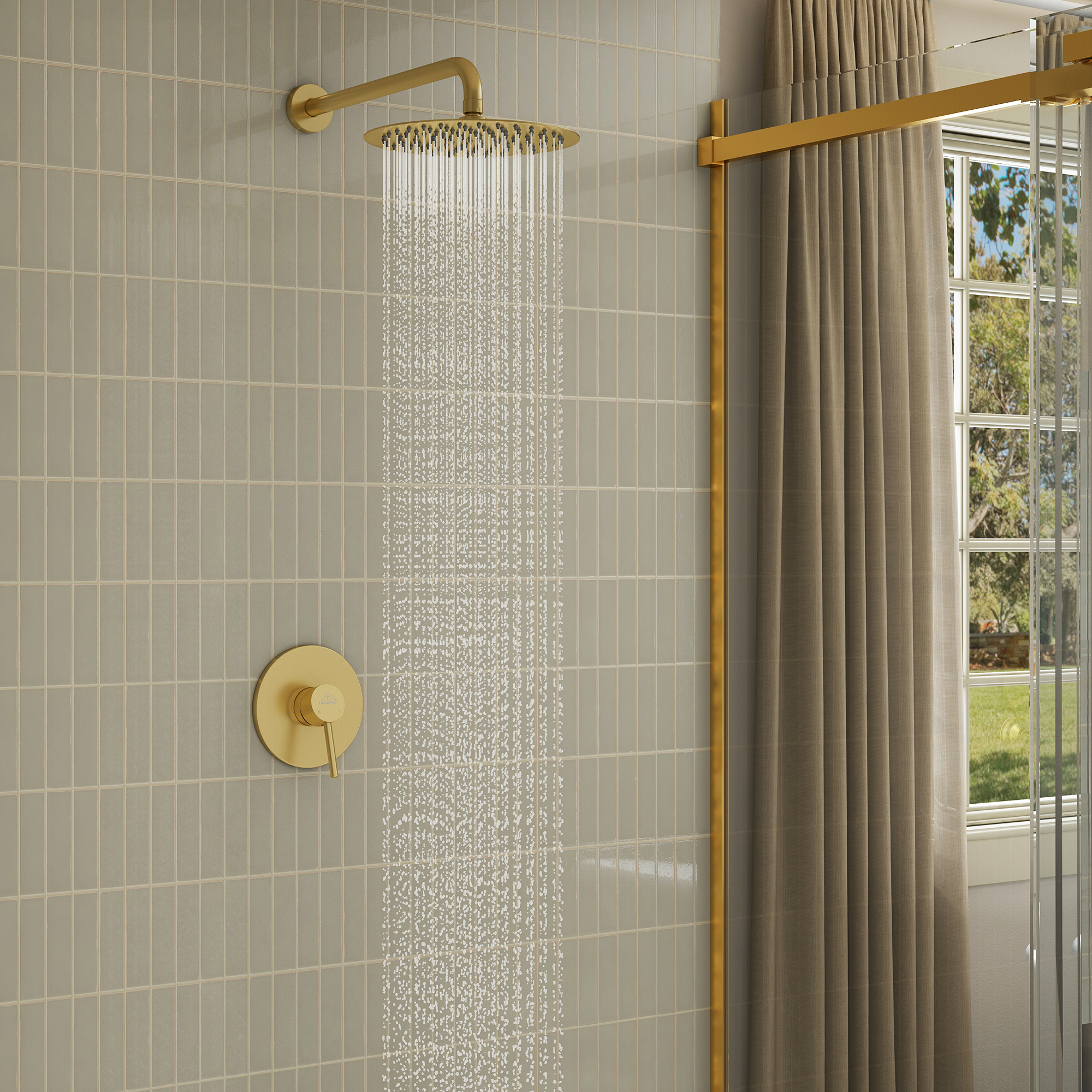 10" Wall Mount Round Single Function Shower Faucet Rain Shower System