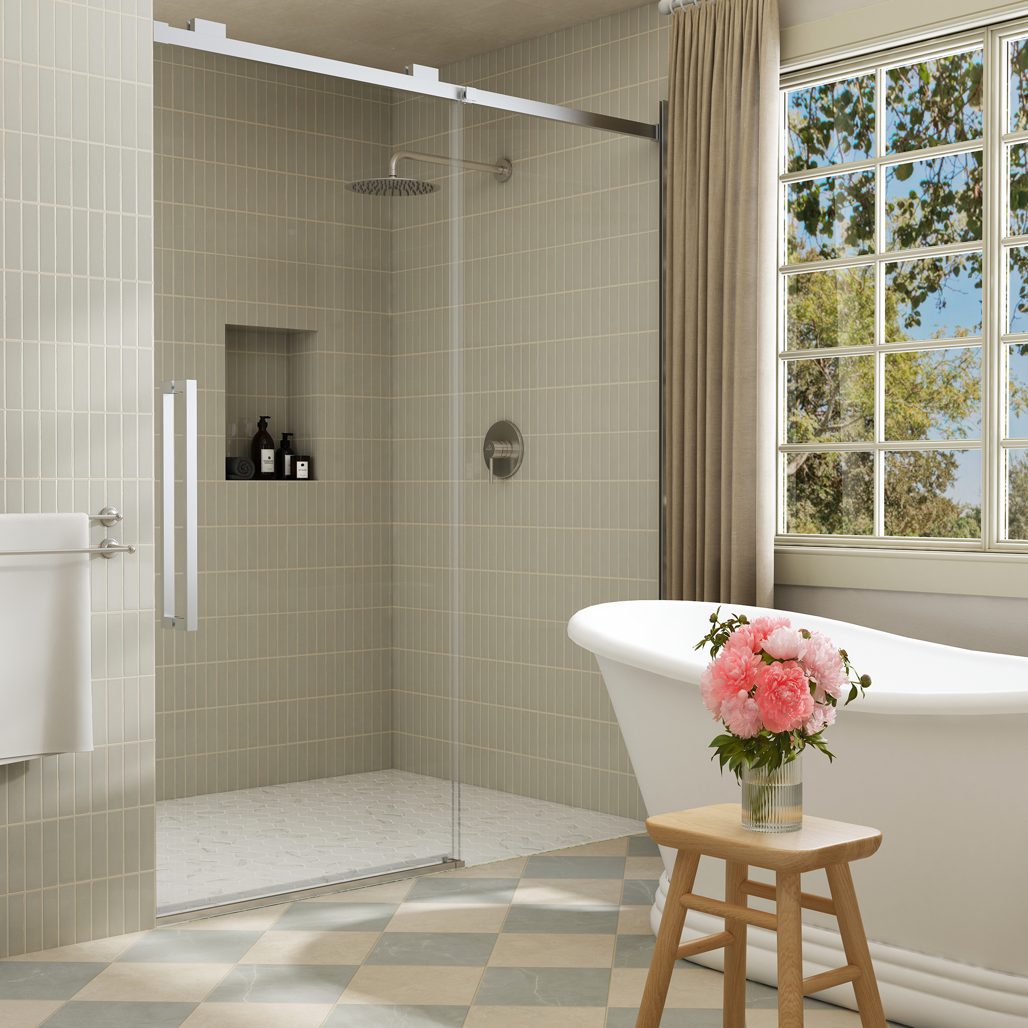 10" Wall Mount Round Single Function Shower Faucet Rain Shower System