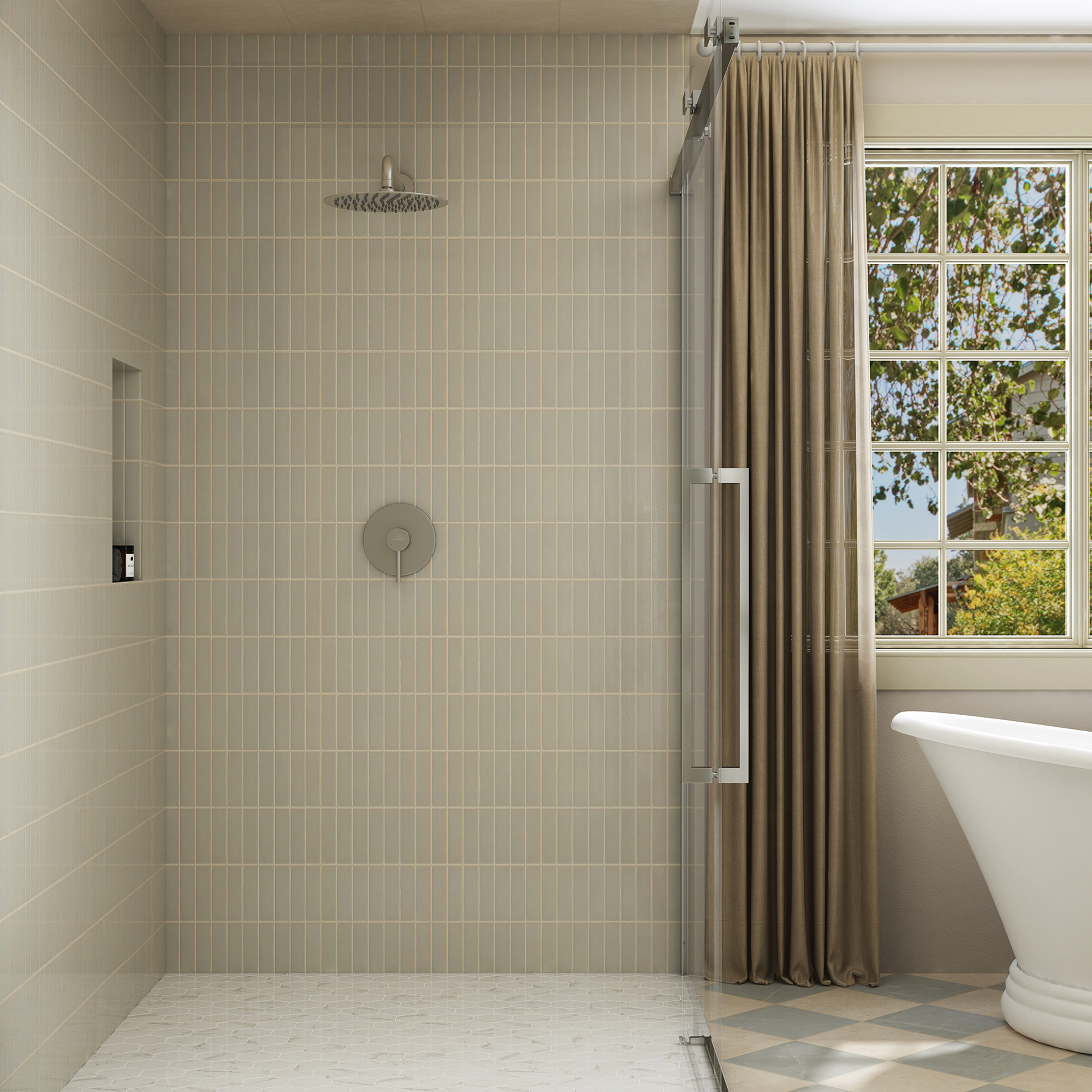 10" Wall Mount Round Single Function Shower Faucet Rain Shower System