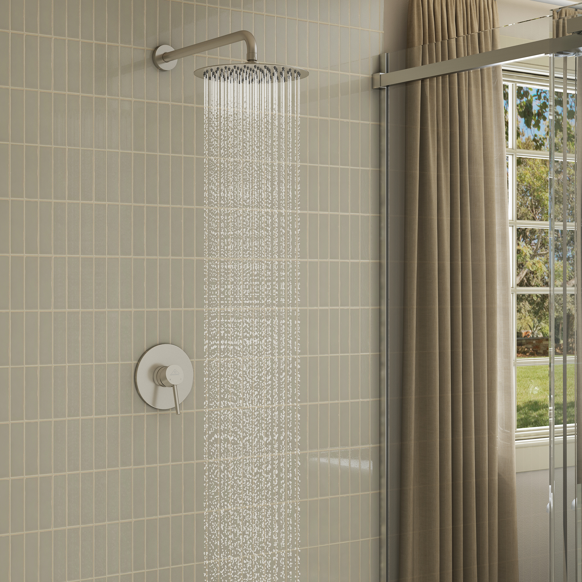 10" Wall Mount Round Single Function Shower Faucet Rain Shower System