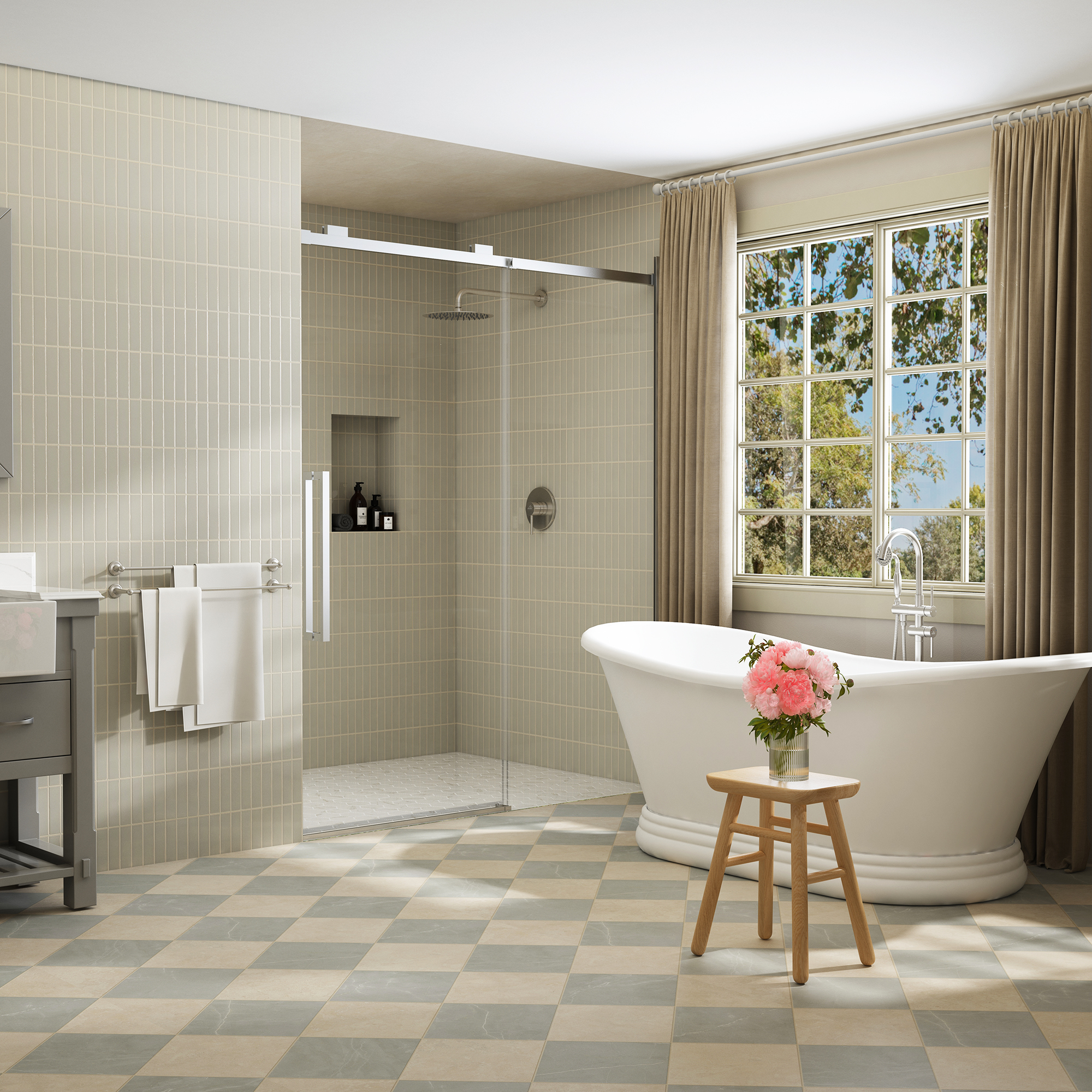 10" Wall Mount Round Single Function Shower Faucet Rain Shower System