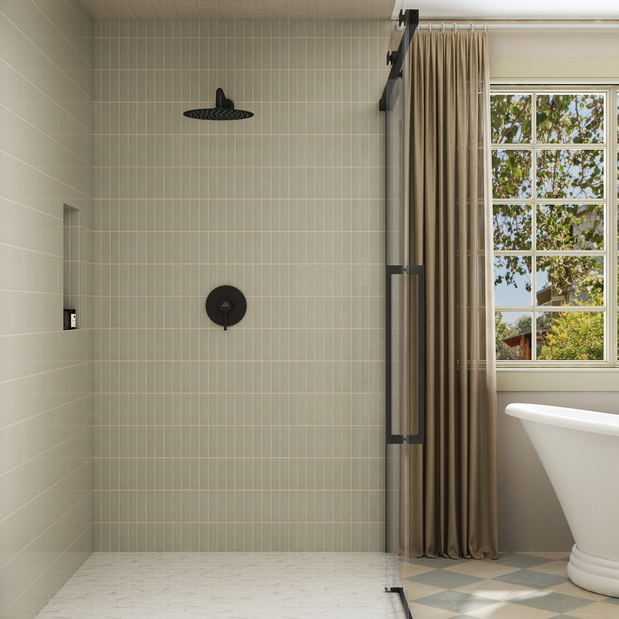 10" Wall Mount Round Single Function Shower Faucet Rain Shower System