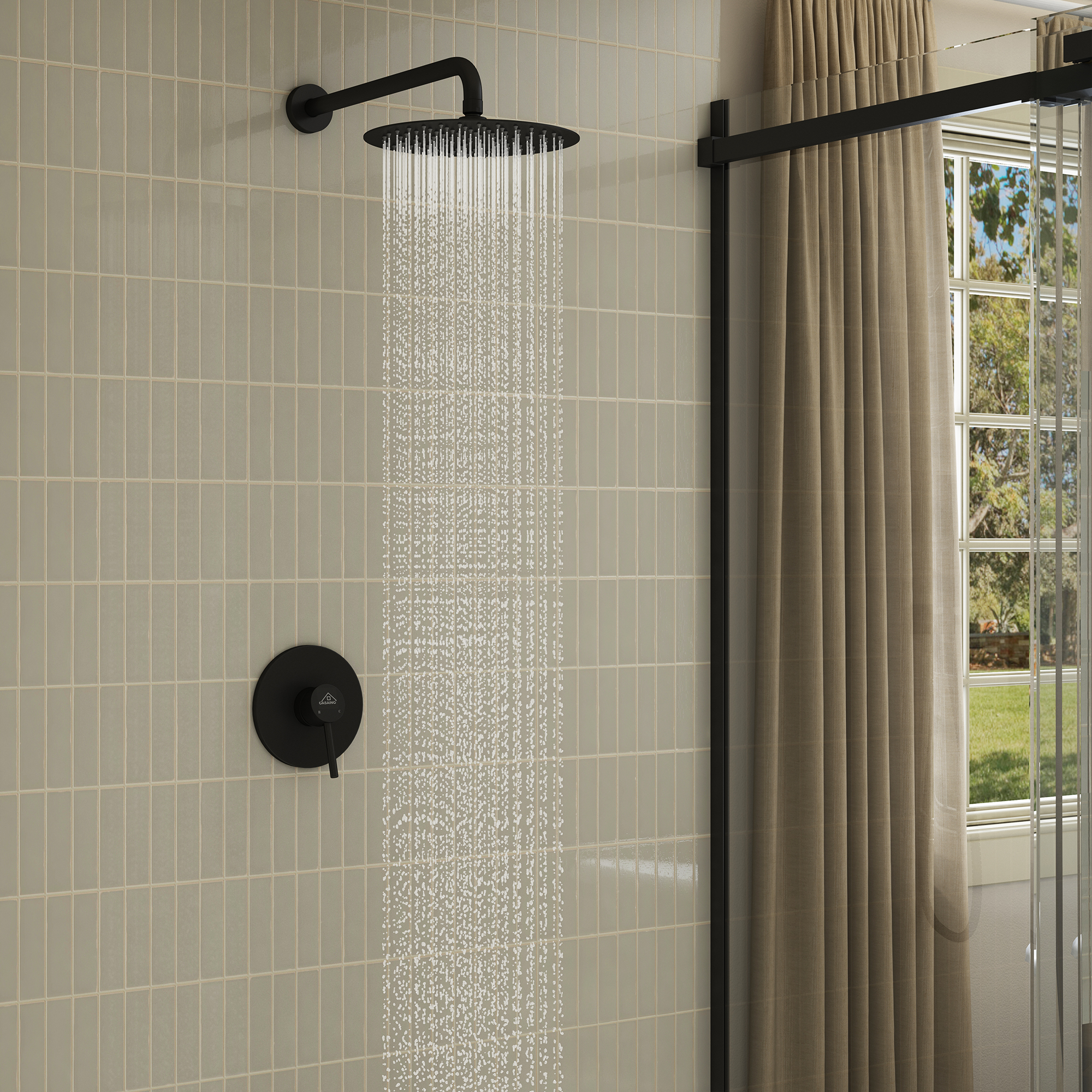 10" Wall Mount Round Single Function Shower Faucet Rain Shower System