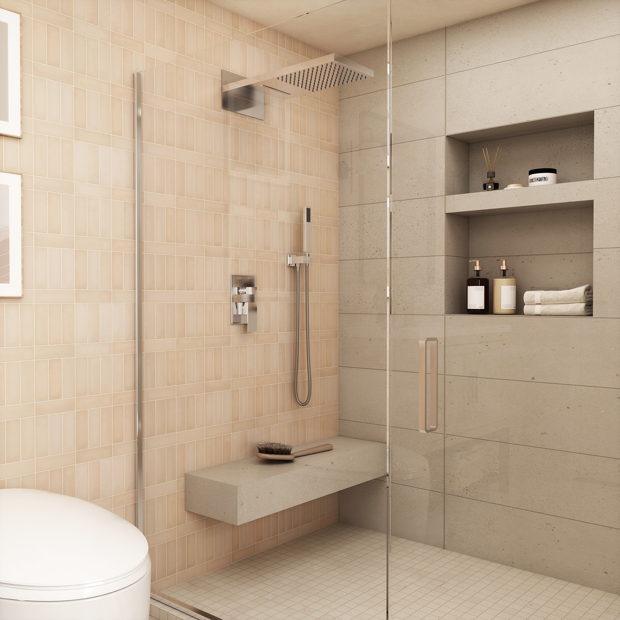 22" Wall Mounted Stainless Steel Shower Systems With Handheld Shower