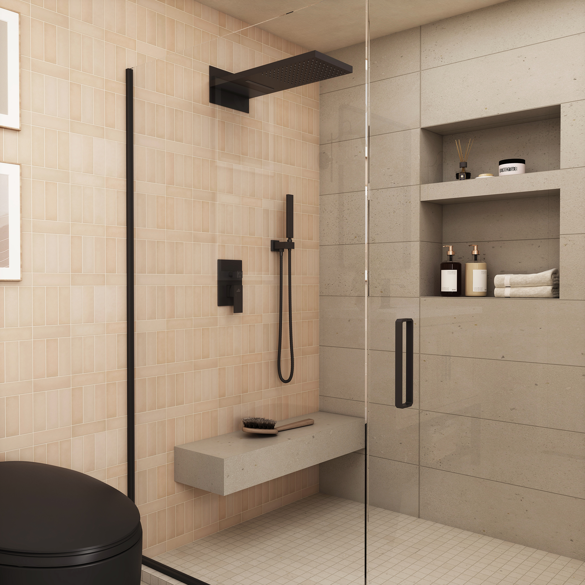 22" Wall Mounted Stainless Steel Shower Systems With Handheld Shower