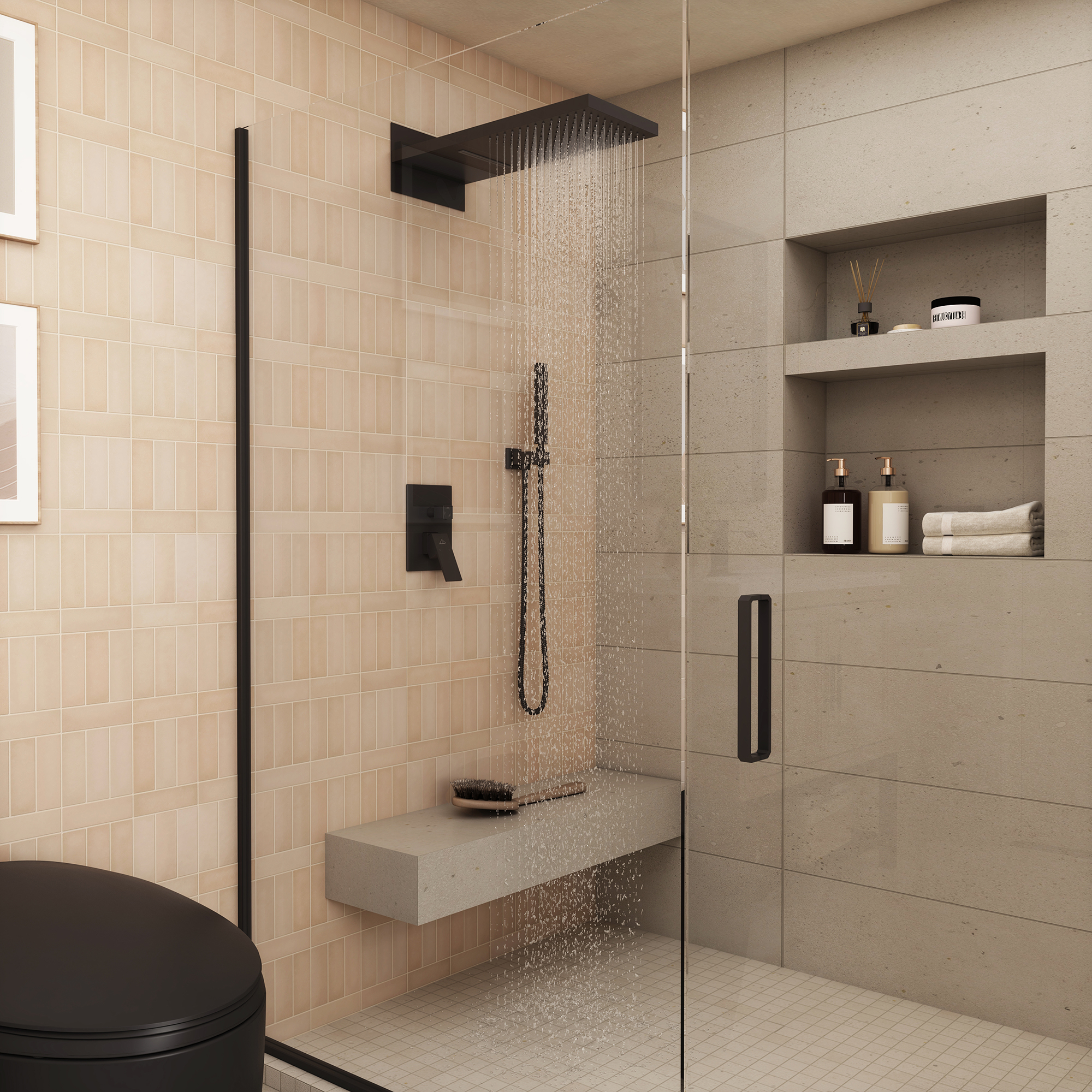 22" Wall Mounted Stainless Steel Shower Systems With Handheld Shower