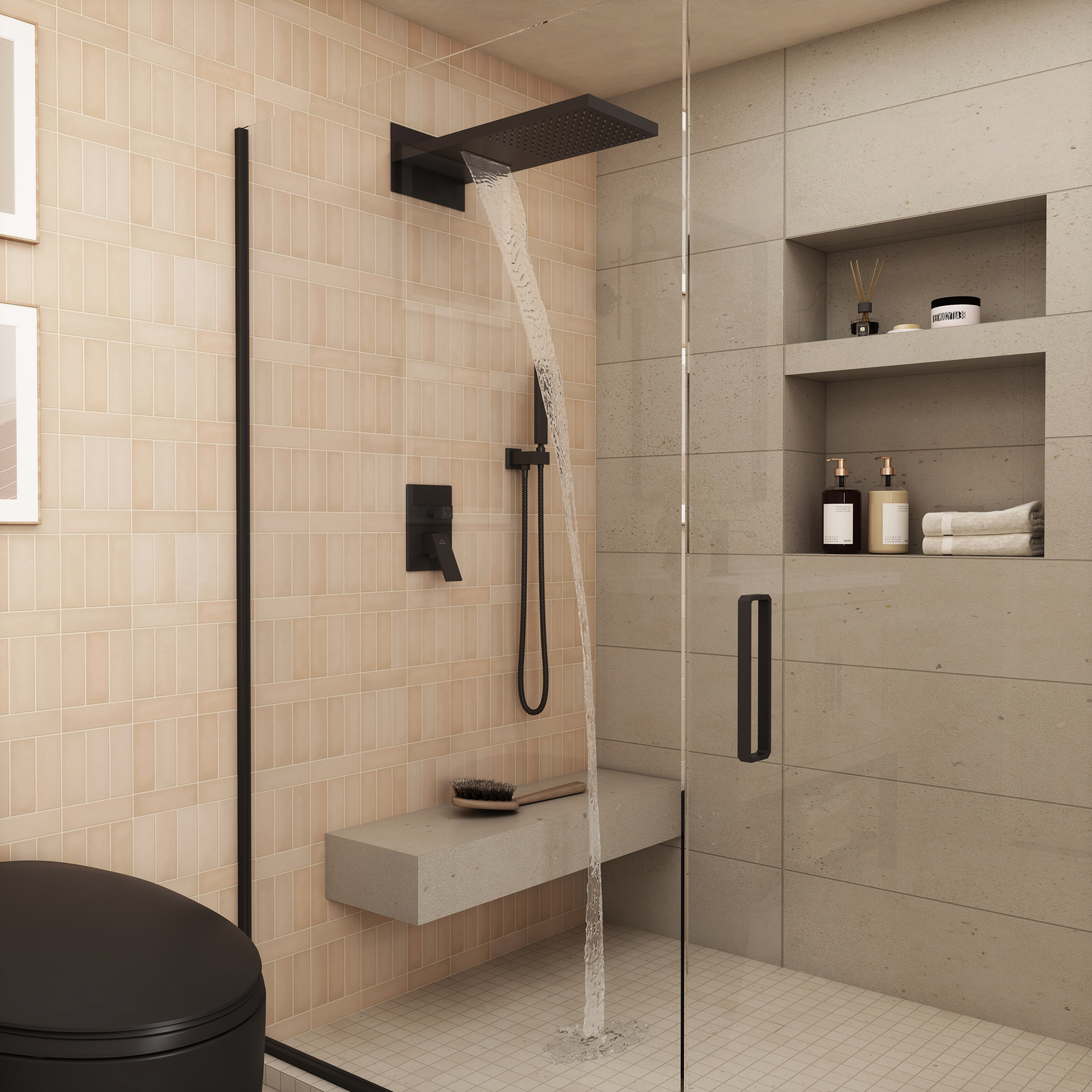 22" Wall Mounted Stainless Steel Shower Systems With Handheld Shower