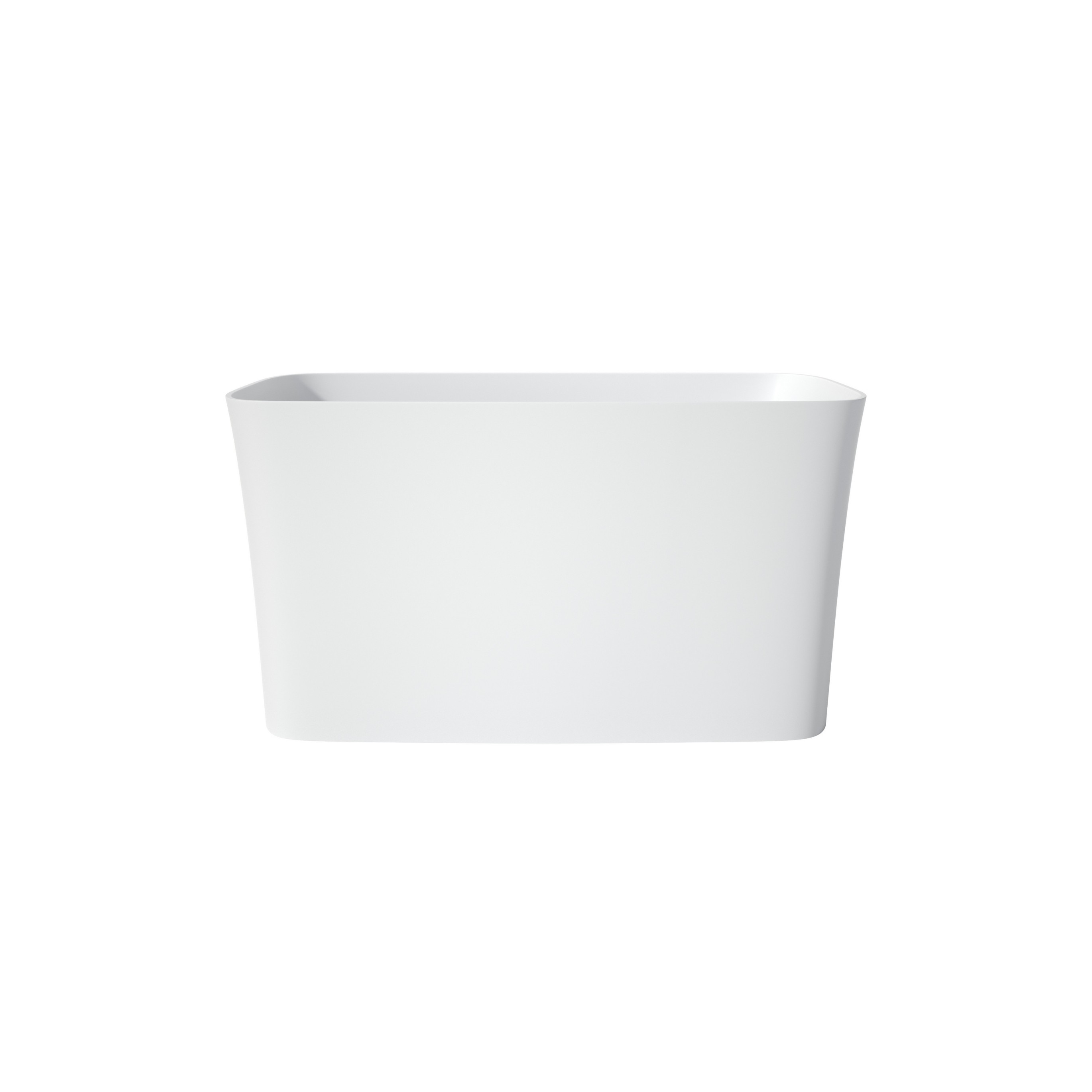 47" Matte White Solid Surface Stone Soaking Bathtub with Built-in Seat