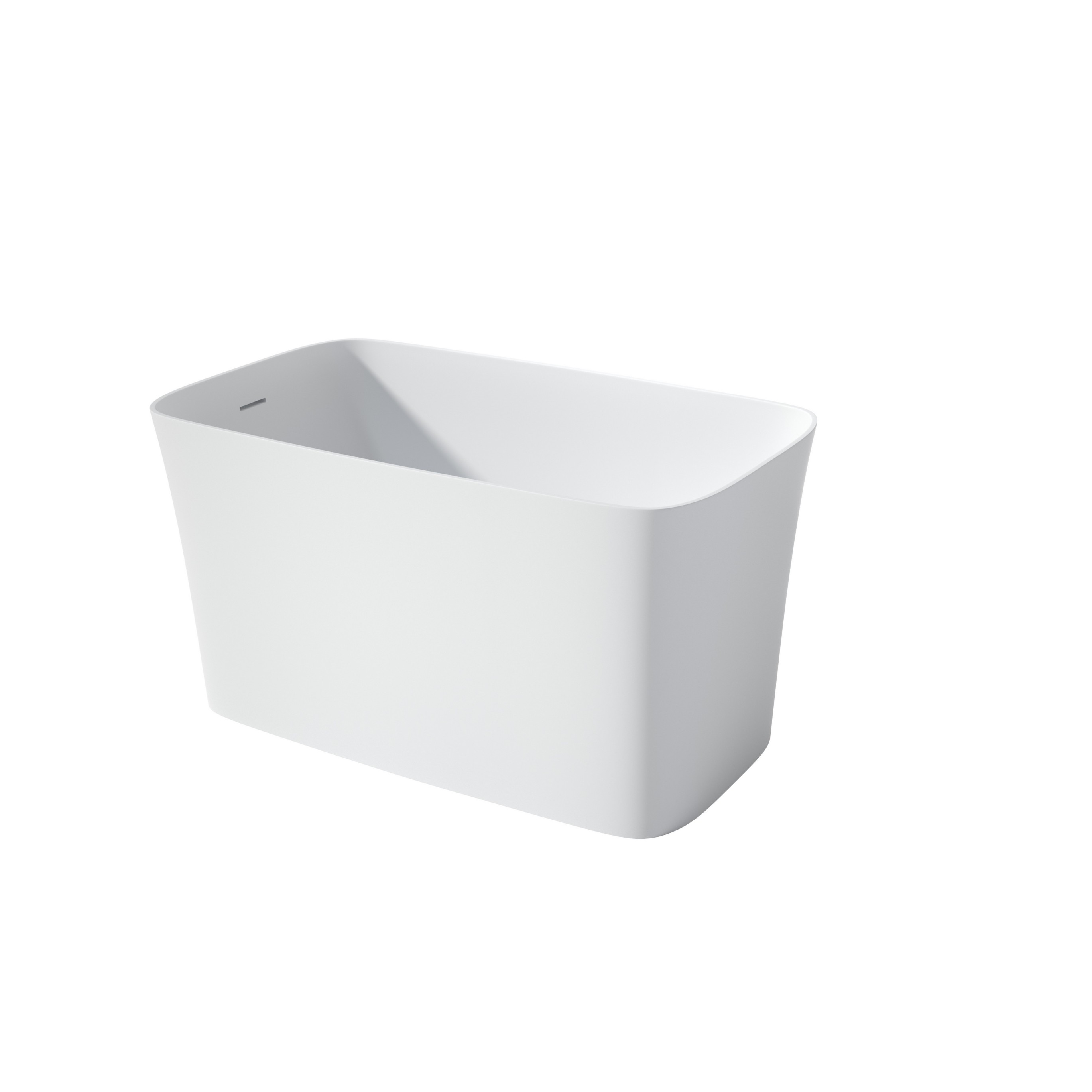 47" Matte White Solid Surface Stone Soaking Bathtub with Built-in Seat