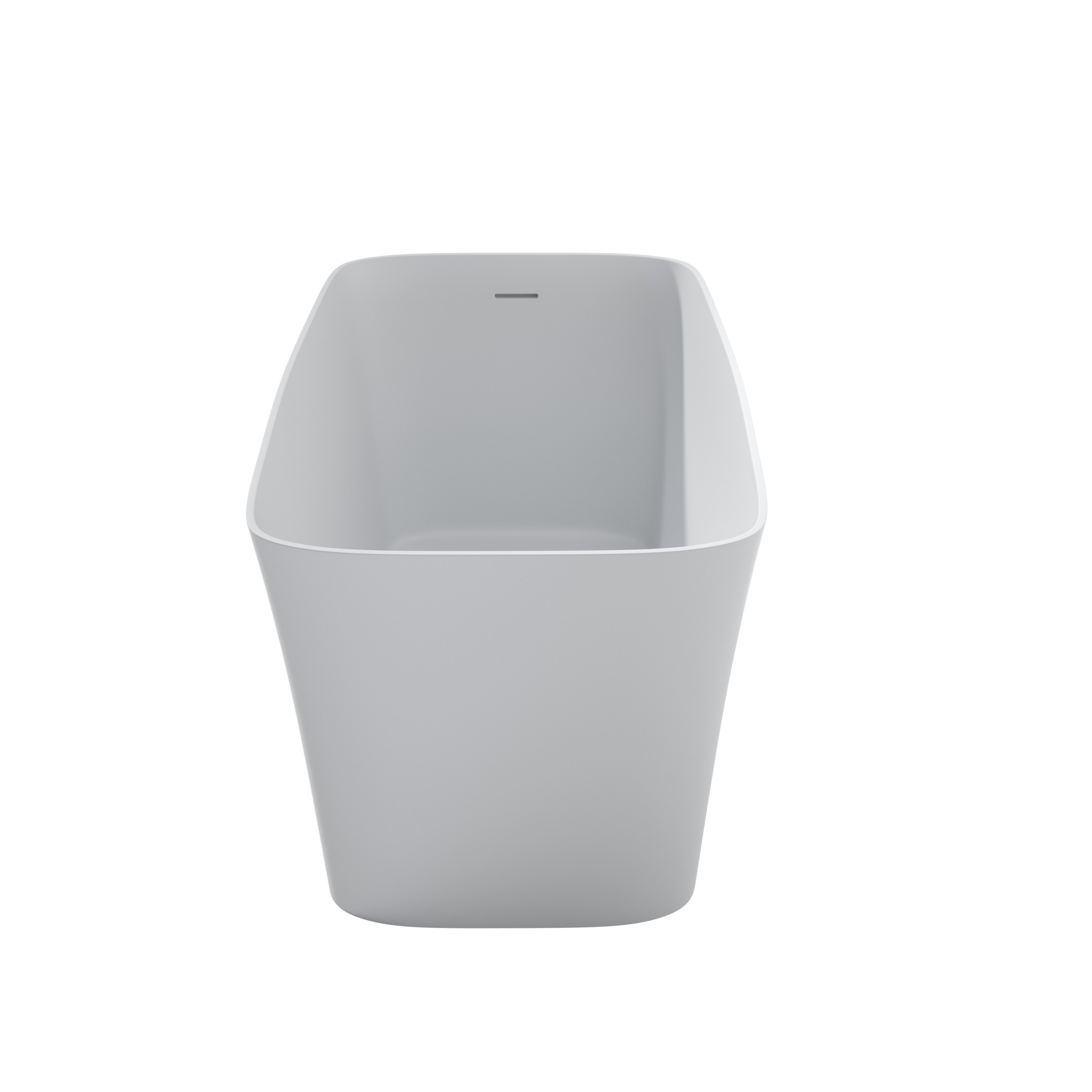 47" Matte White Solid Surface Stone Soaking Bathtub with Built-in Seat