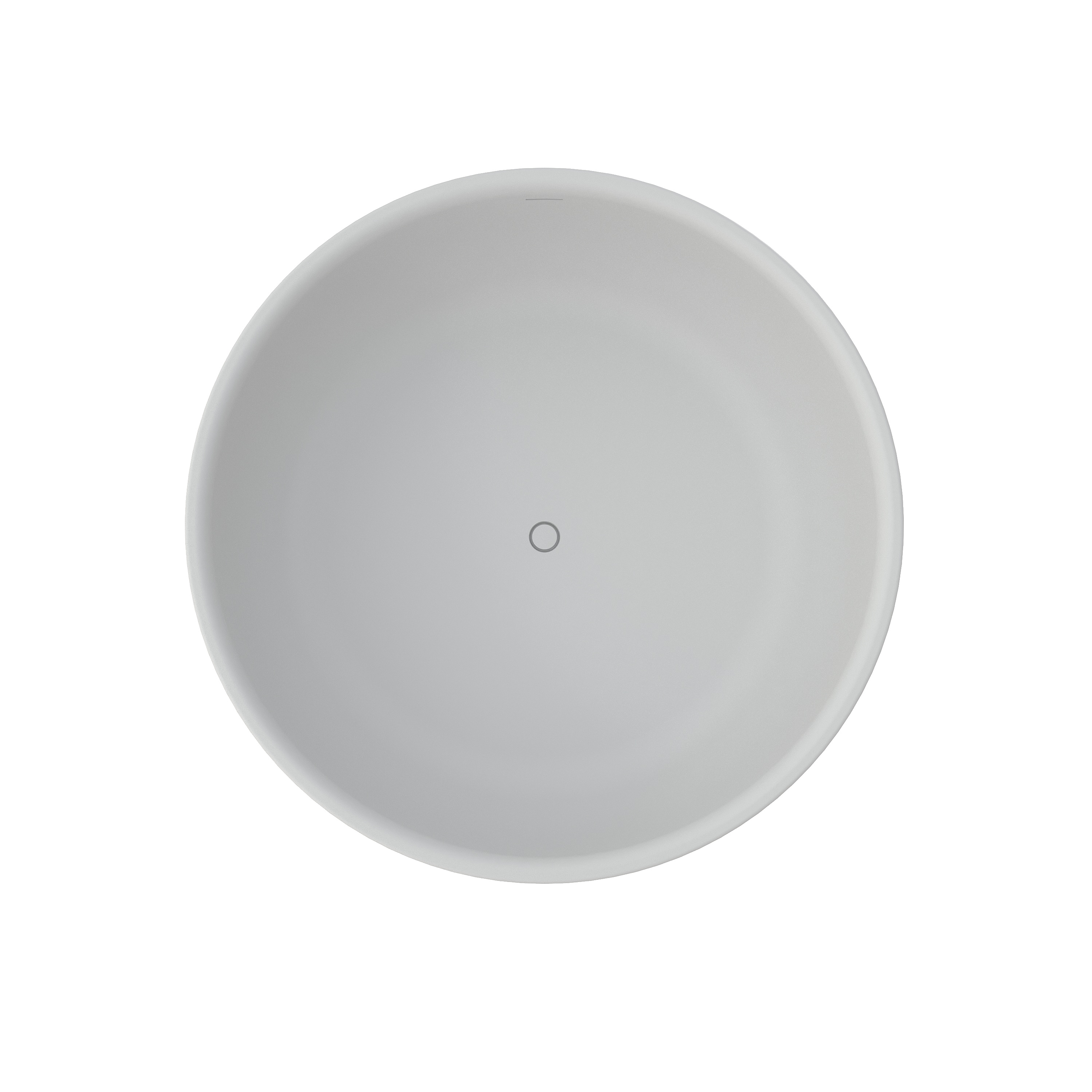 59" Round Solid Surface Freestanding Bathtub for Two in Matte White
