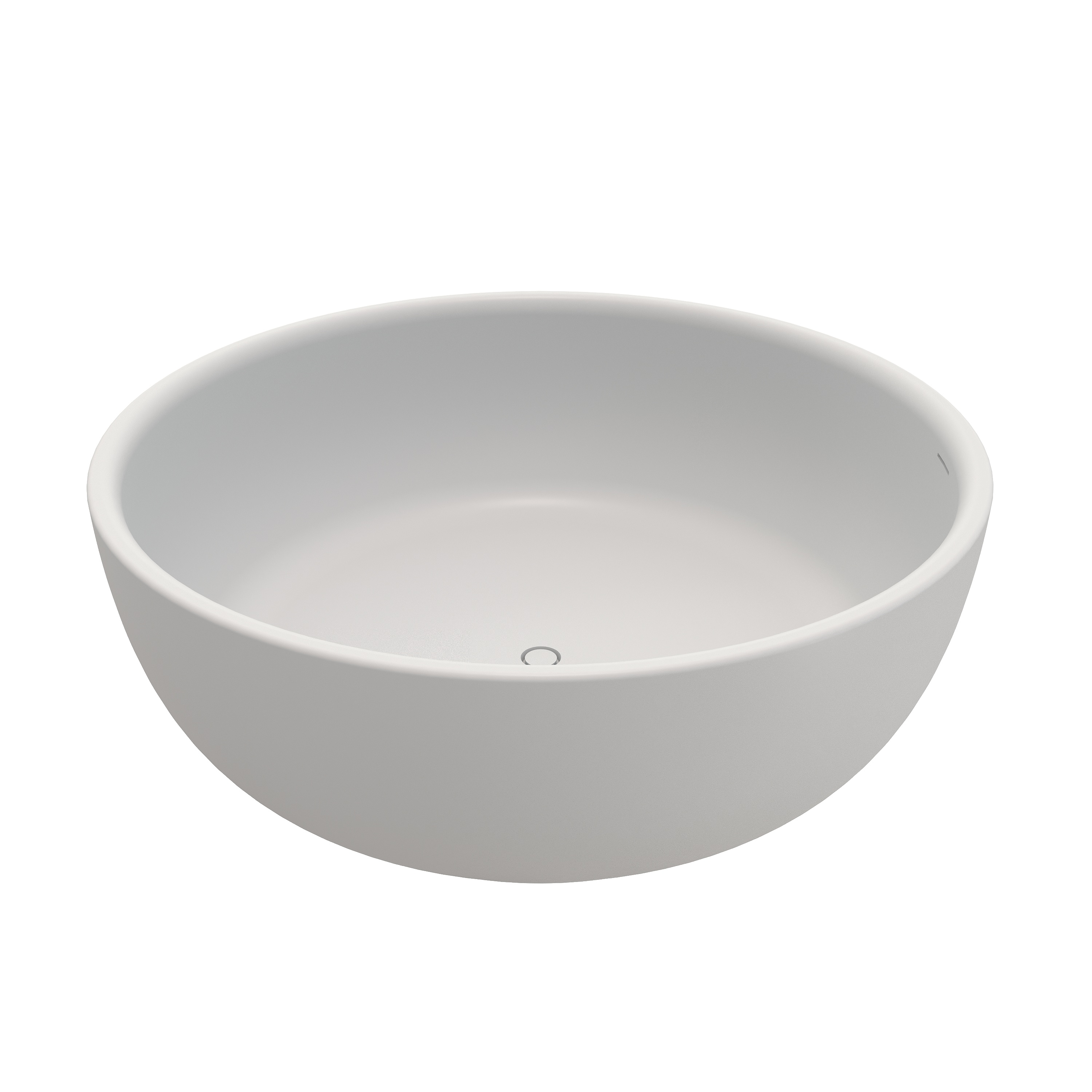 59" Round Solid Surface Freestanding Bathtub for Two in Matte White