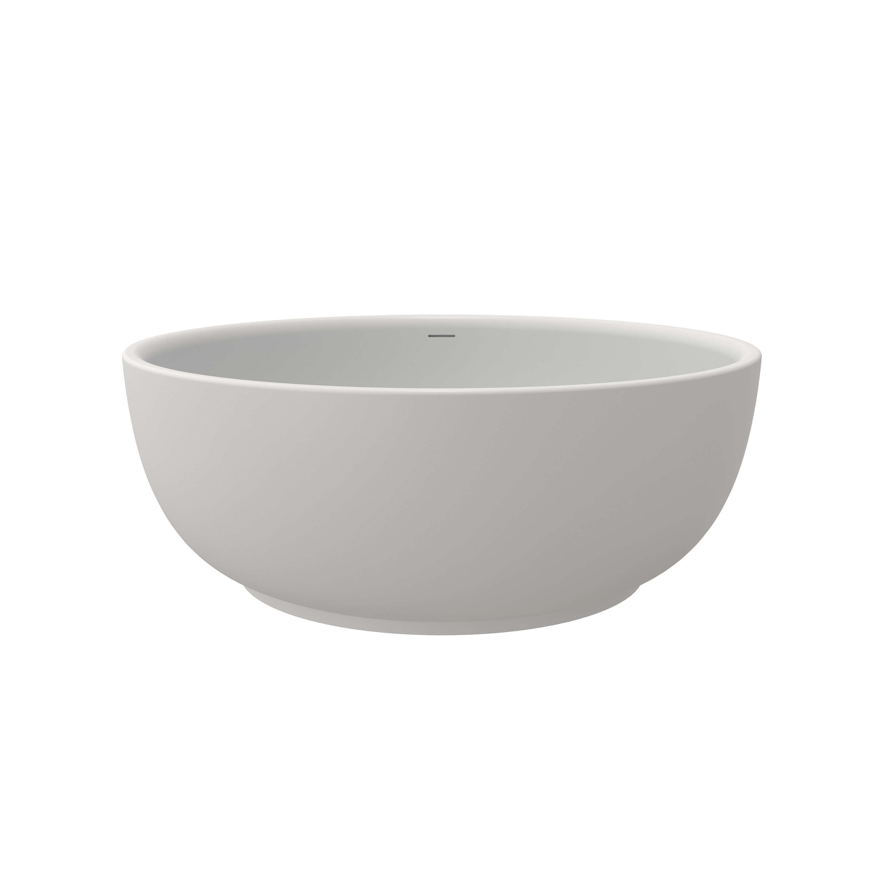 59" Round Solid Surface Freestanding Bathtub for Two in Matte White