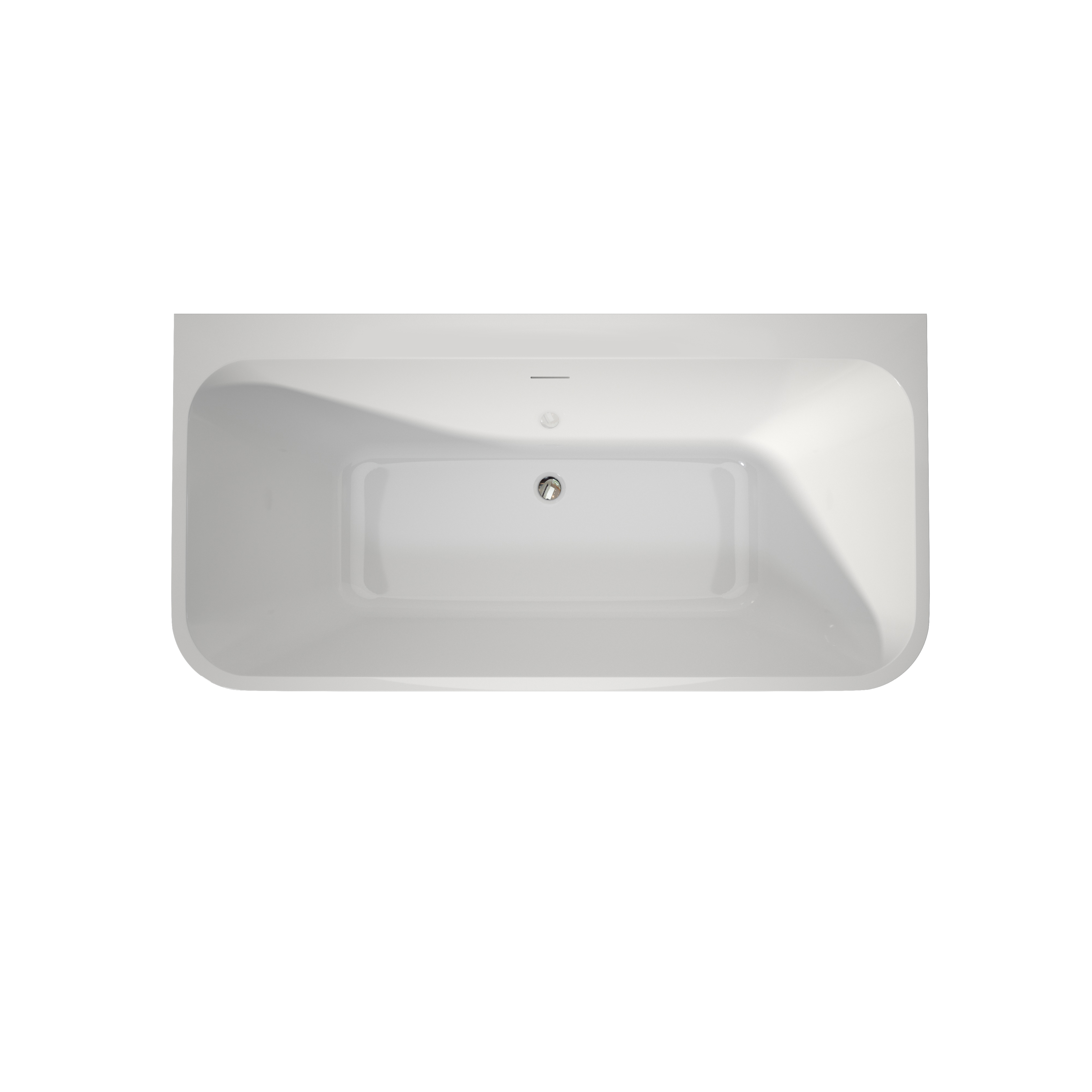 55"/59" Glossy White Square Freestanding Acrylic Bathtub with Modern Industrial Design