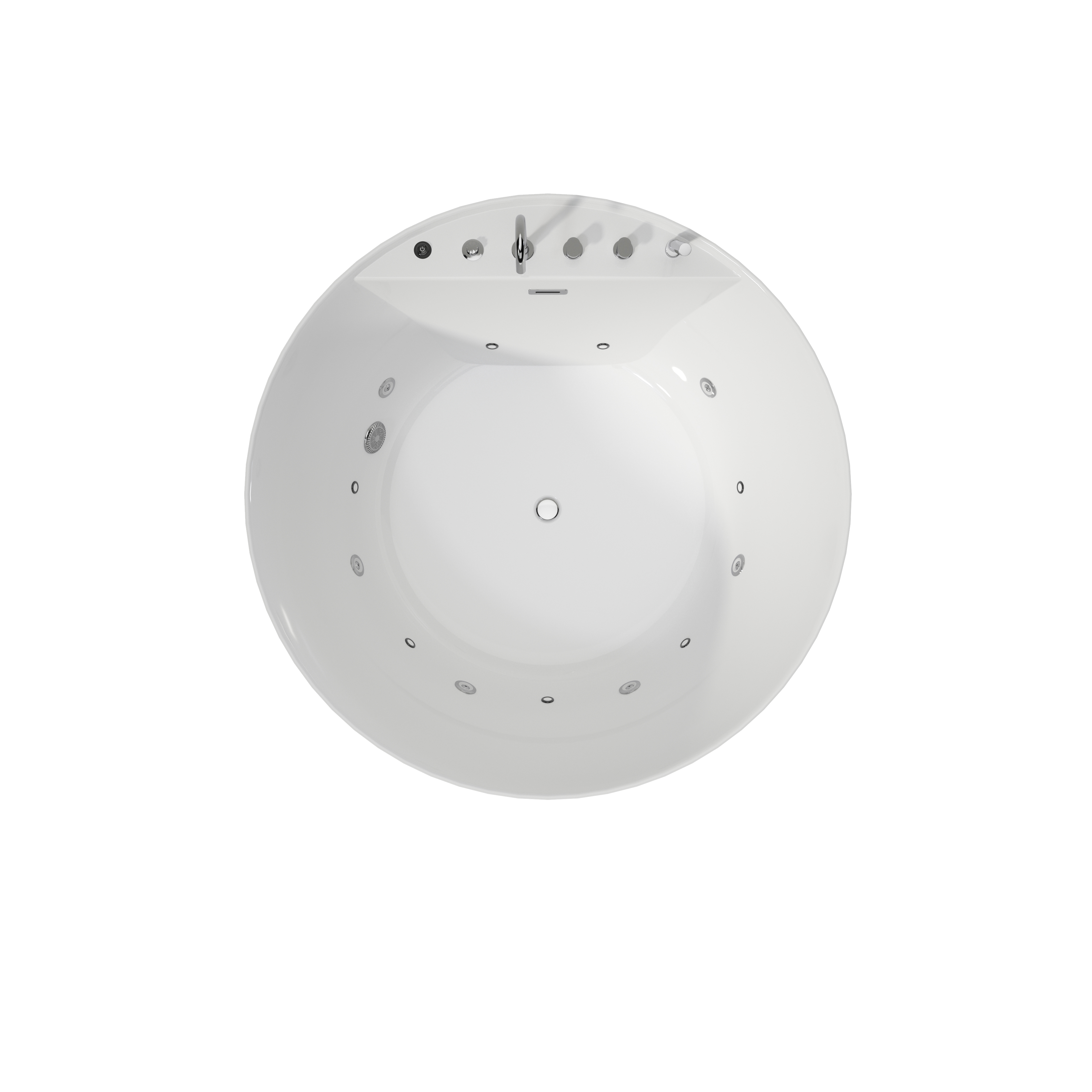 49" Modern Freestanding Whirlpool Bathtub with LED Mood Light & Hydro Massage Jets