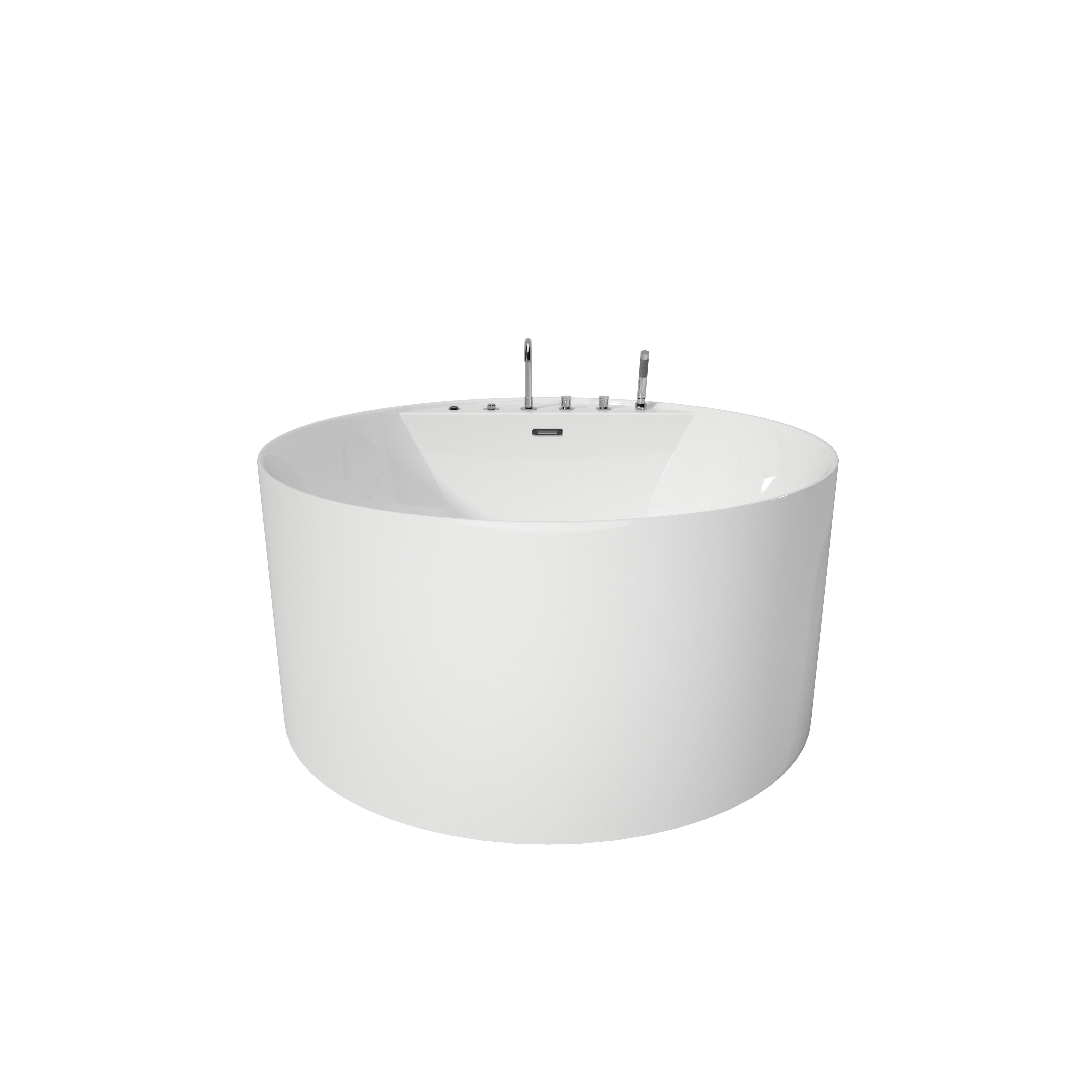 49" Modern Freestanding Whirlpool Bathtub with LED Mood Light & Hydro Massage Jets