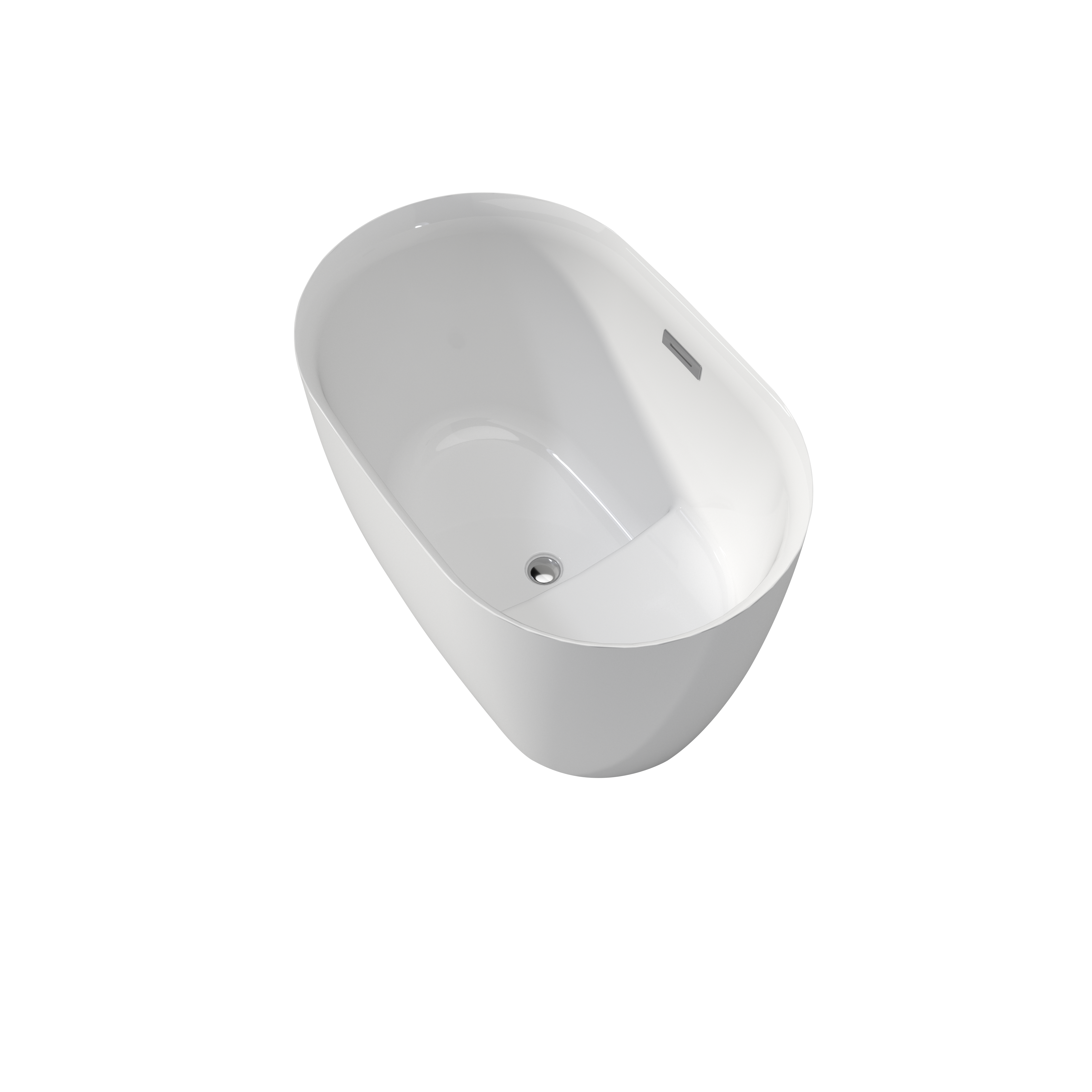 43" Transitional Acrylic Freestanding Bathtub with Built-In Seat