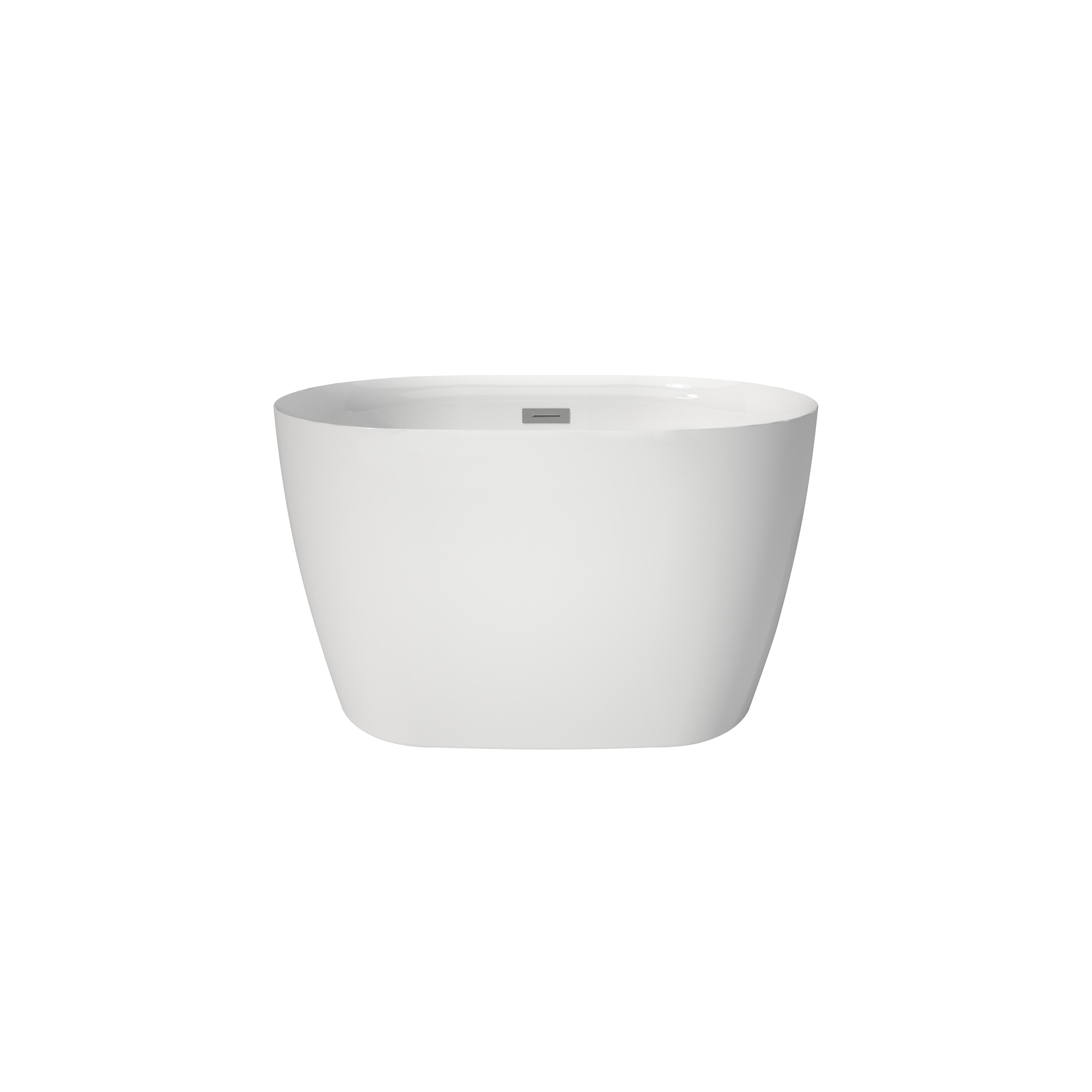 43" Transitional Acrylic Freestanding Bathtub with Built-In Seat